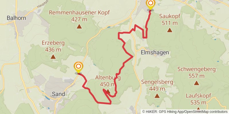 Habichtswaldsteig stage 3 Map