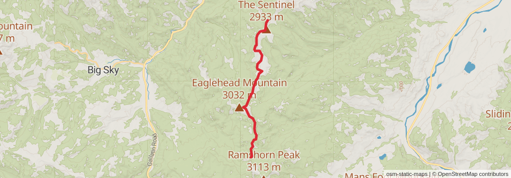 American Perimeter Trail - Rocky Mountains Primary stage 76 Map