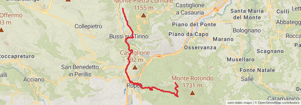 Sentiero Italia - Apennines Section stage 58 Map
