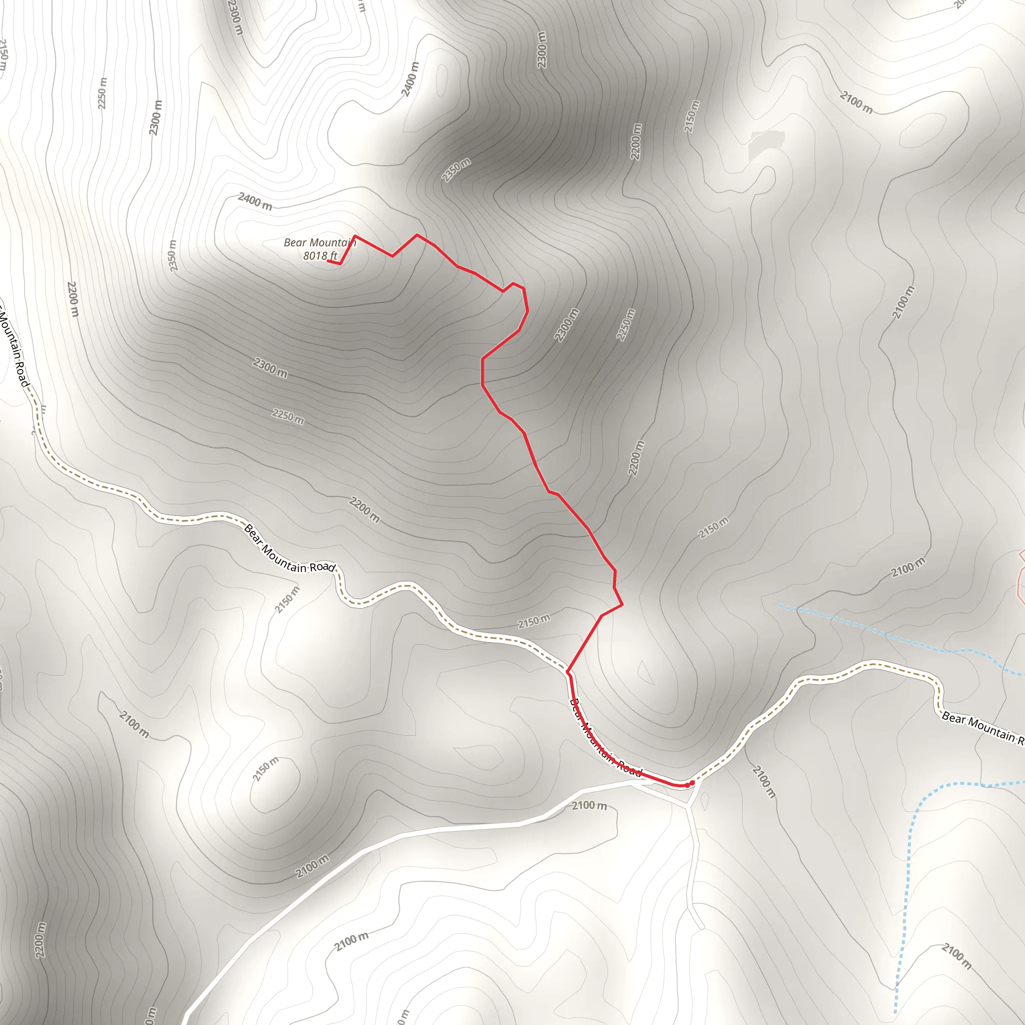 Bear Mountain Out and Back mobile static map