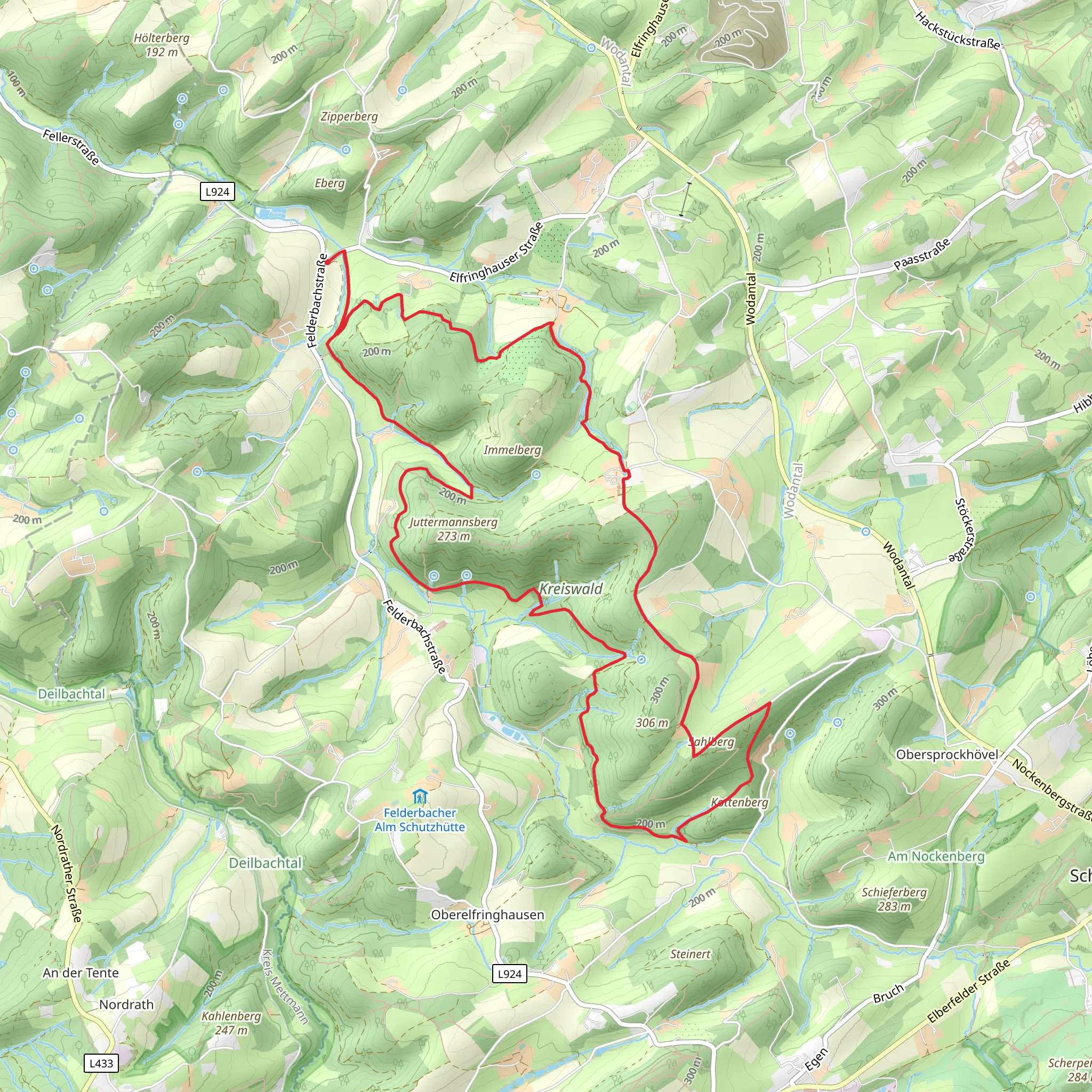 Kreiswald Loop via Rundweg mobile static map