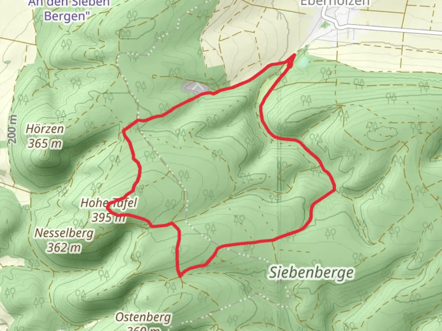 An image depicting the trail Hohe Tafel Loop and its surrounding area.