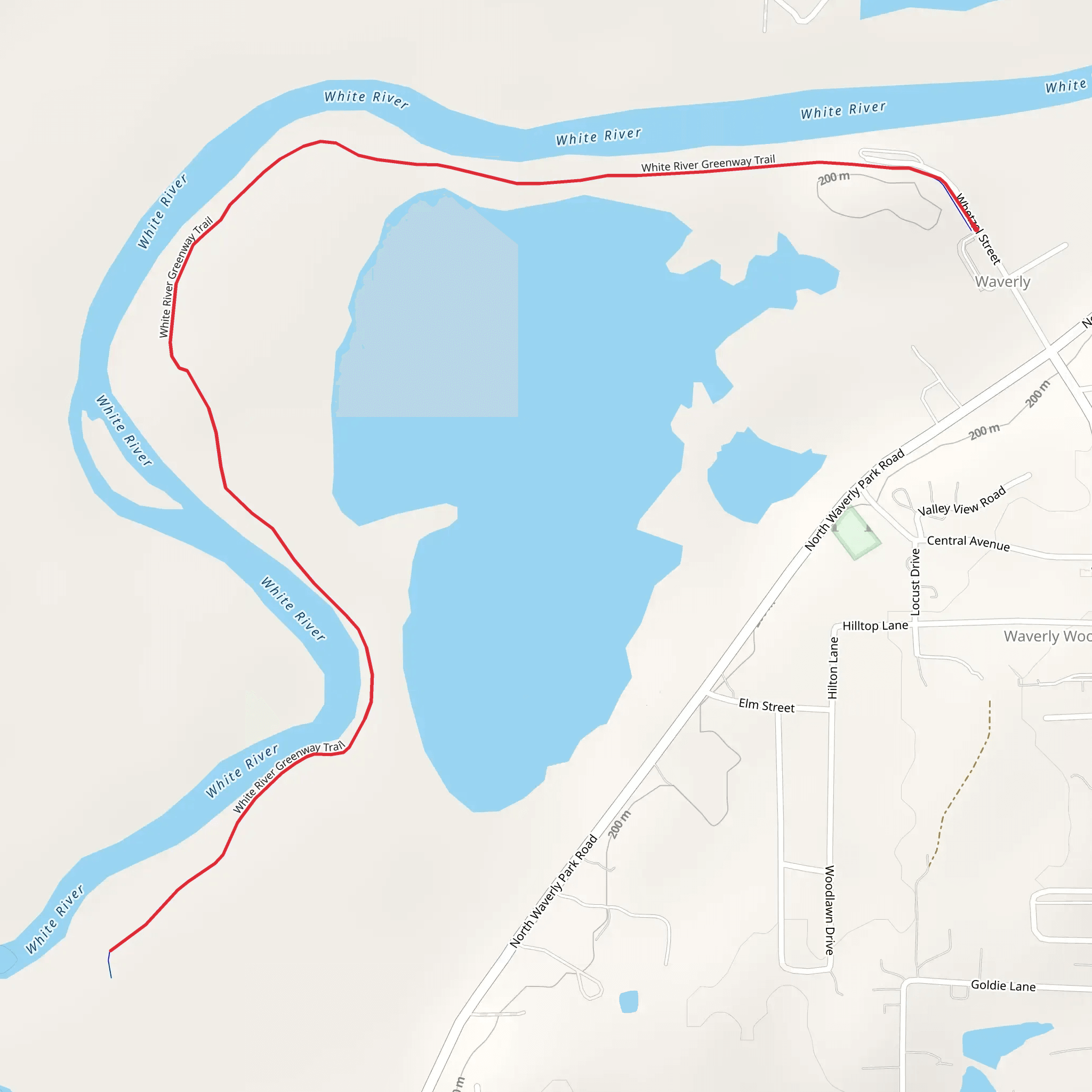 White River Greenway Trail - Waverly mobile static map