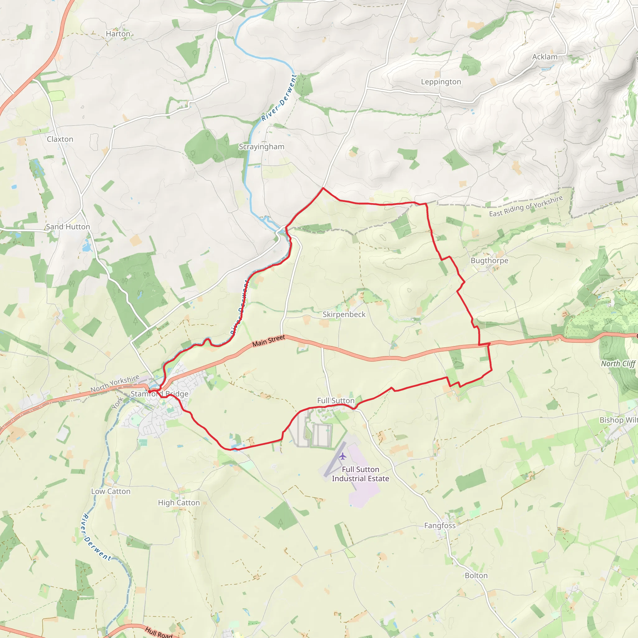 Buttercrambe and Youlthorpe from Stamford Bridge mobile static map