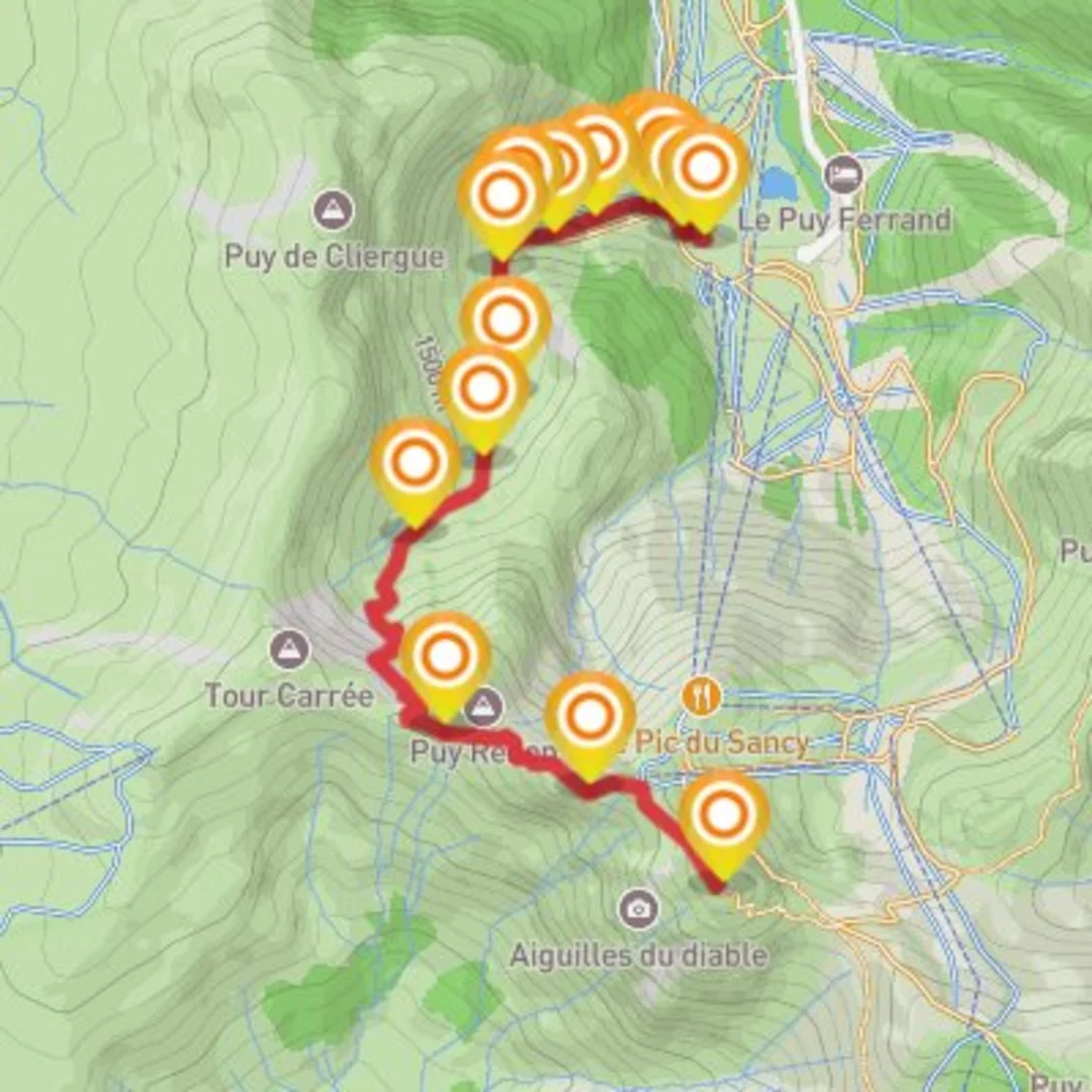 An image depicting the trail Puy Du Sancy and its surrounding area.