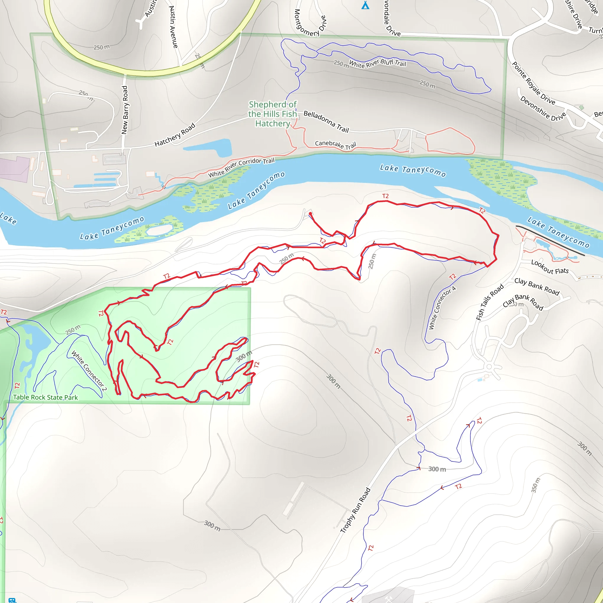 White River Trail Valley System - Blue Loop mobile static map