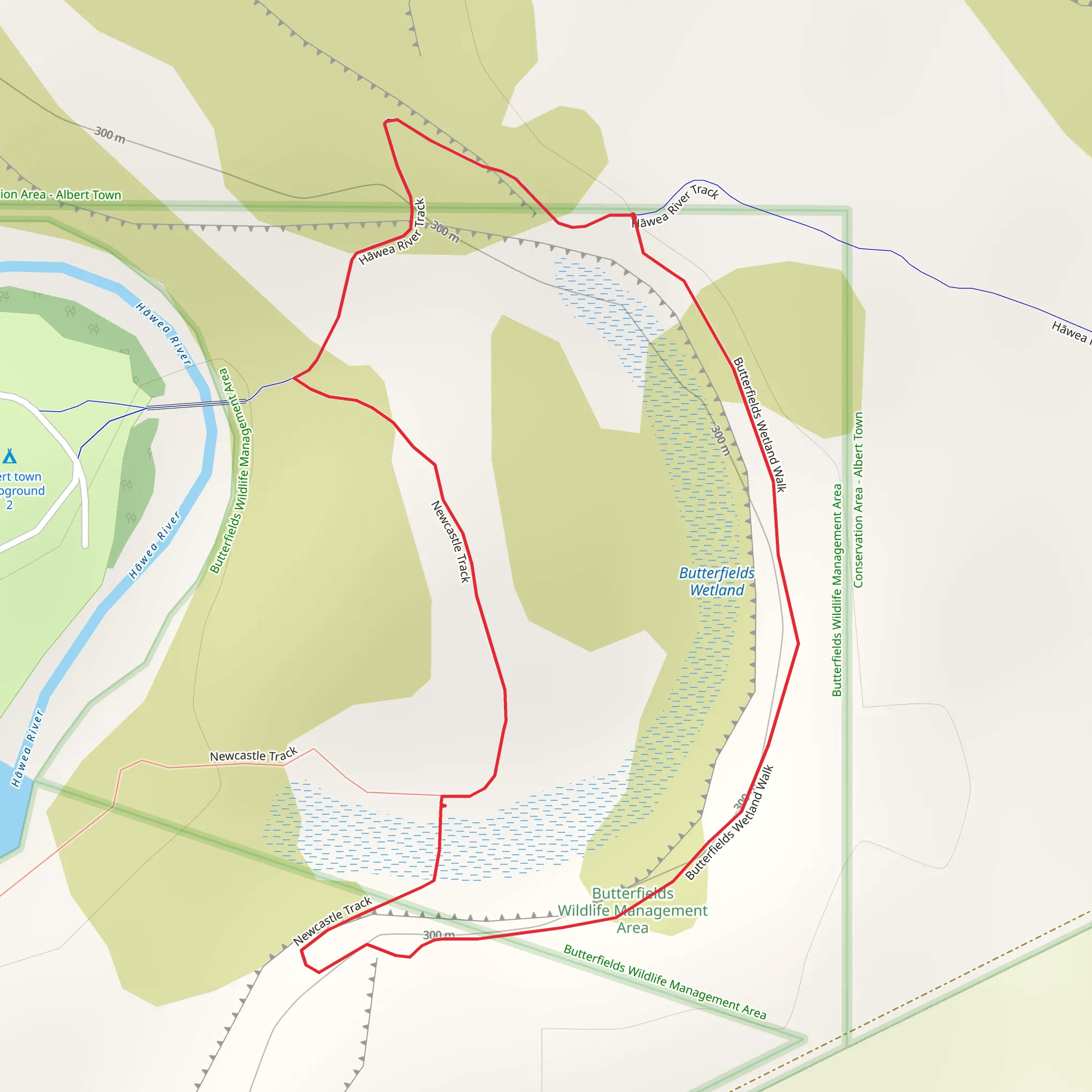 Butterfields Wetland Track mobile static map