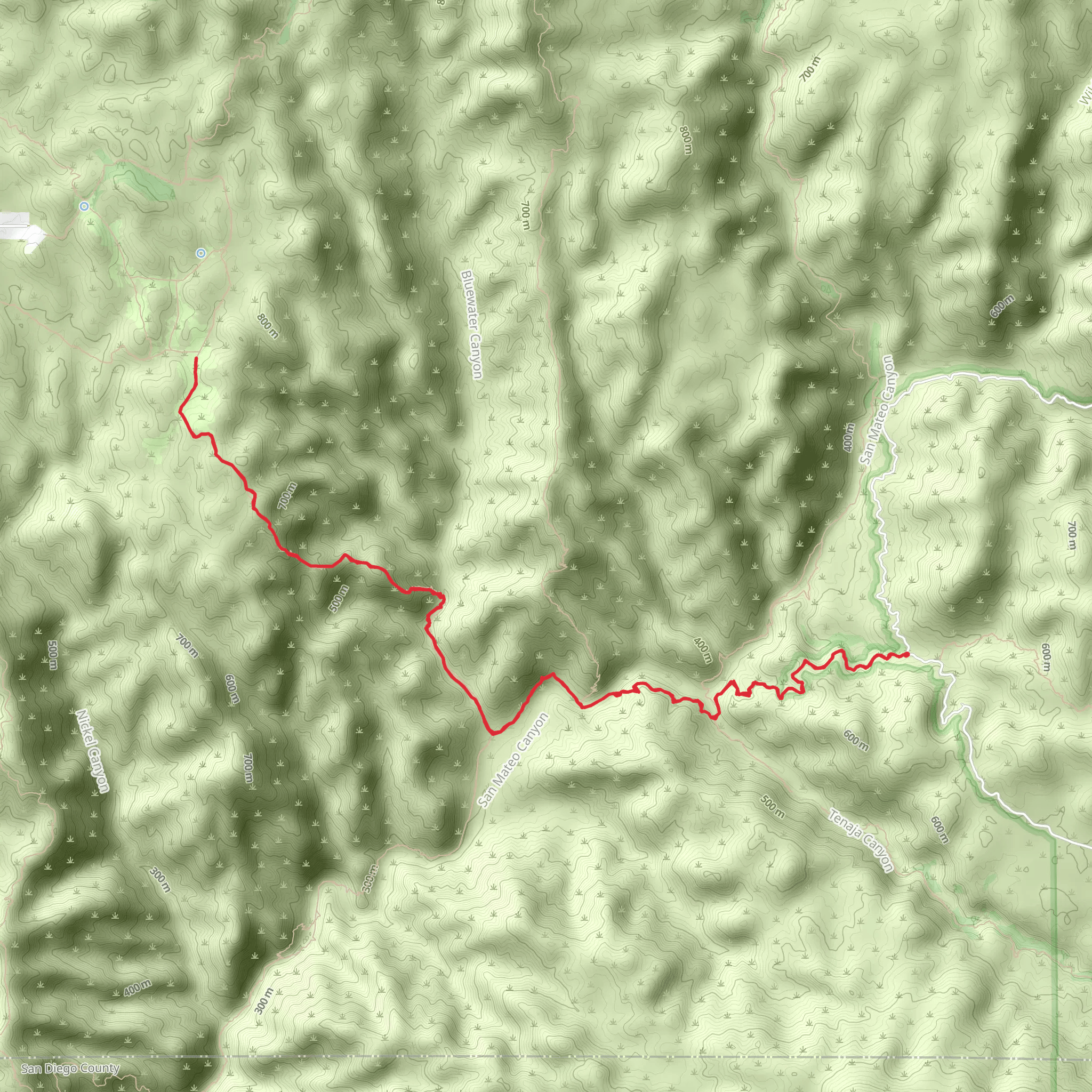 Bluewater Trail via Fisherman's Camp Trail mobile static map