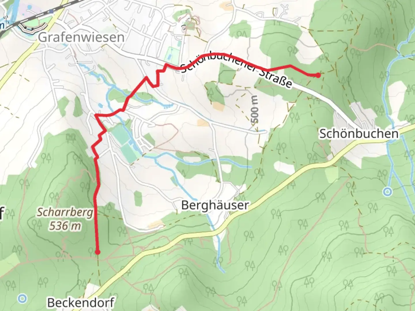 An image depicting the trail Grafenwiesen Walk and its surrounding area.