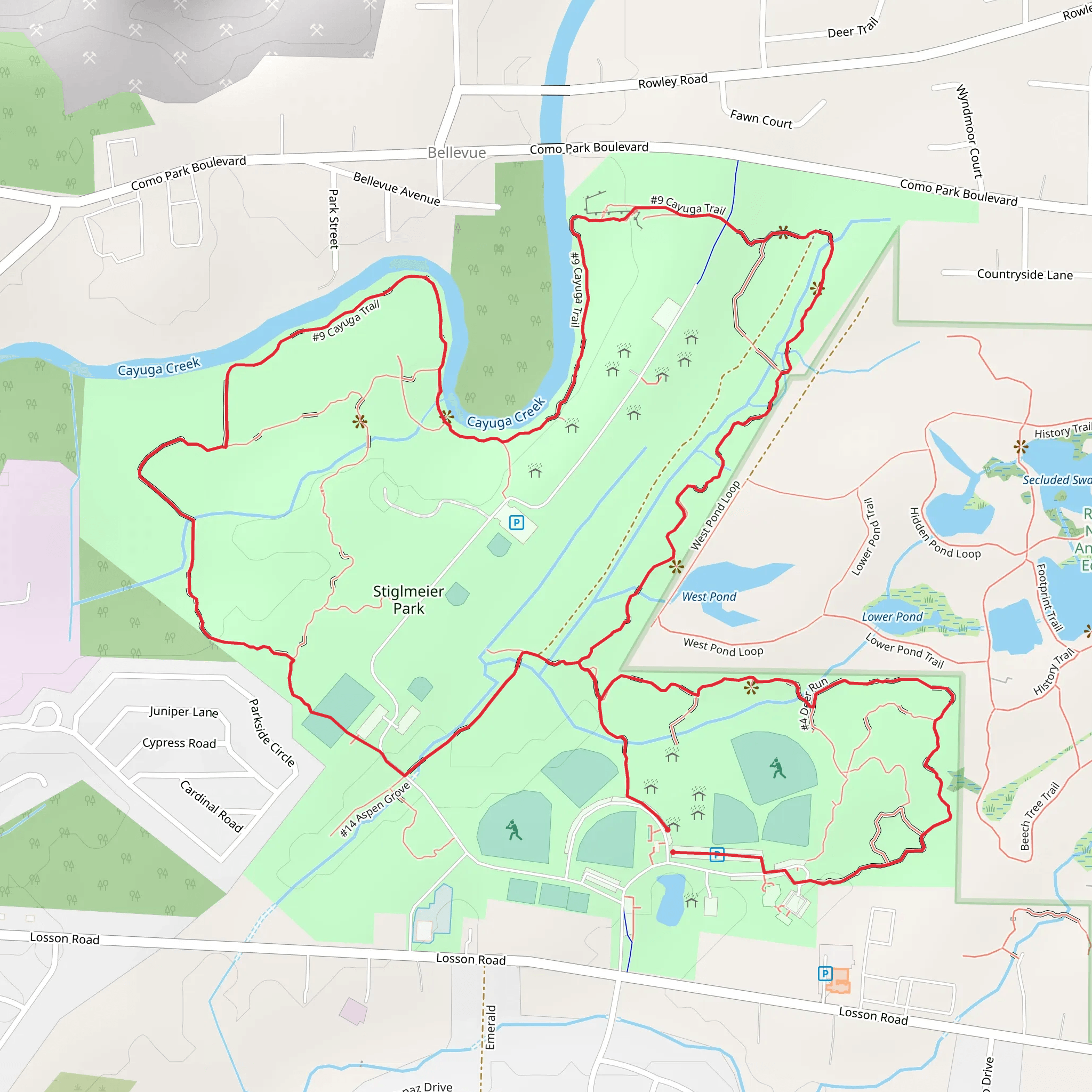 Cayuga Creek in Stiglmeier Park mobile static map