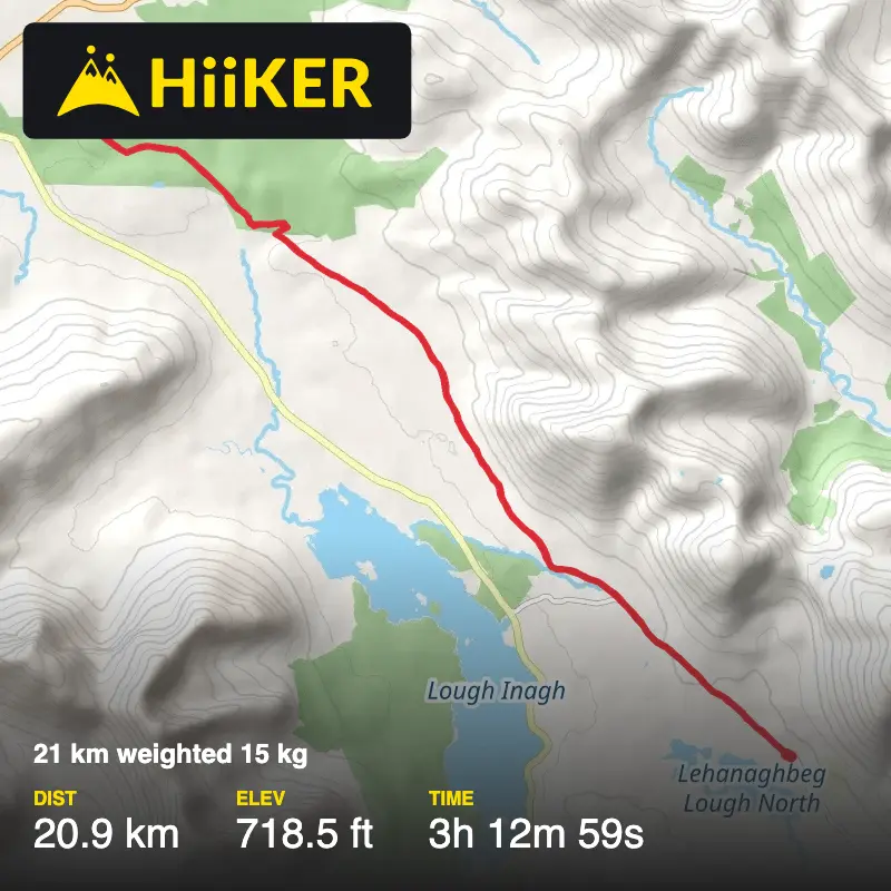 A map preview of the recording 21 km weighted 15 kg.