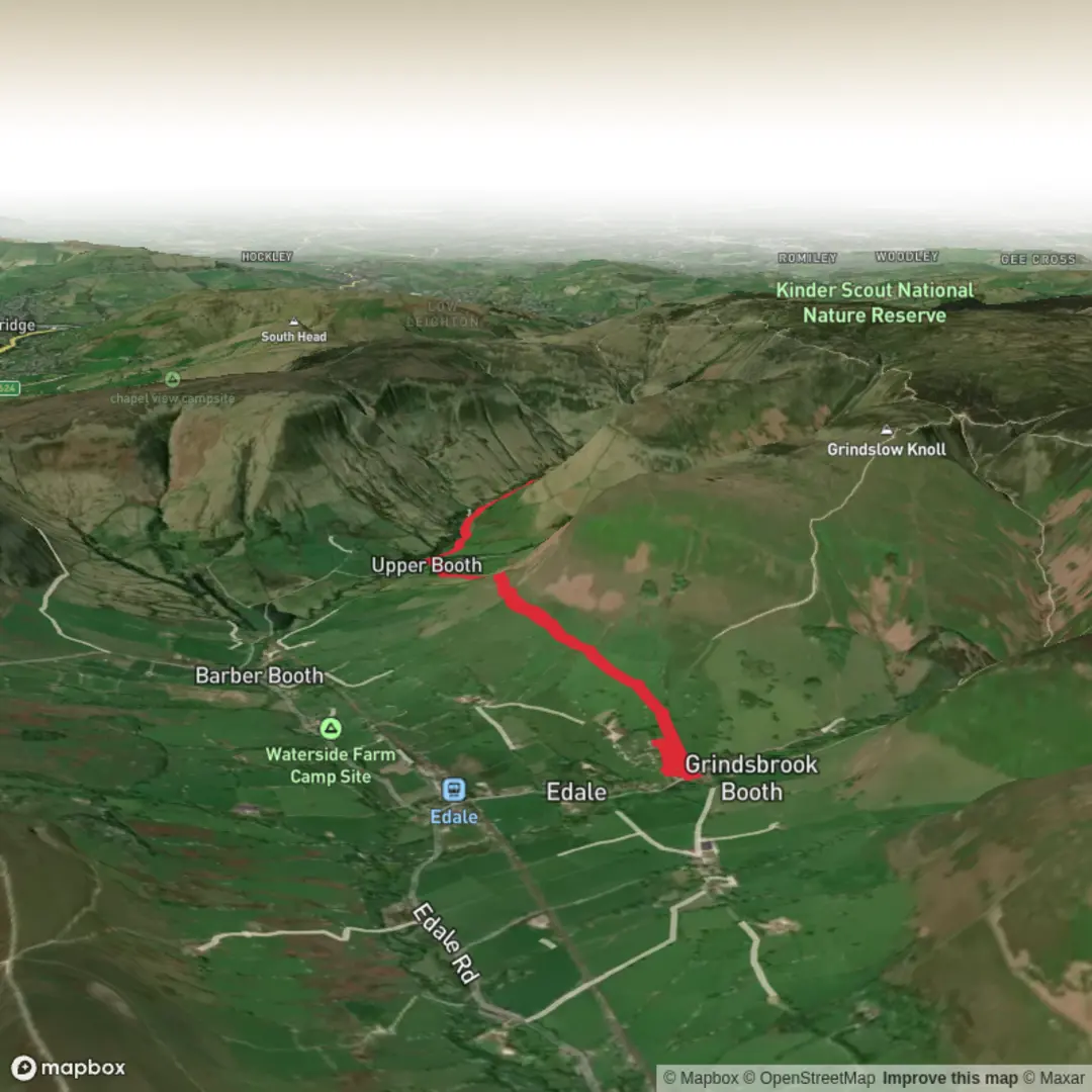 An image depicting the trail Edale to Jacob’s Ladder and its surrounding area.
