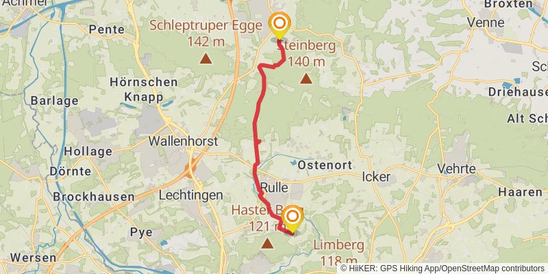 Mühlenweg im Wiehengebirge alt 1 Map