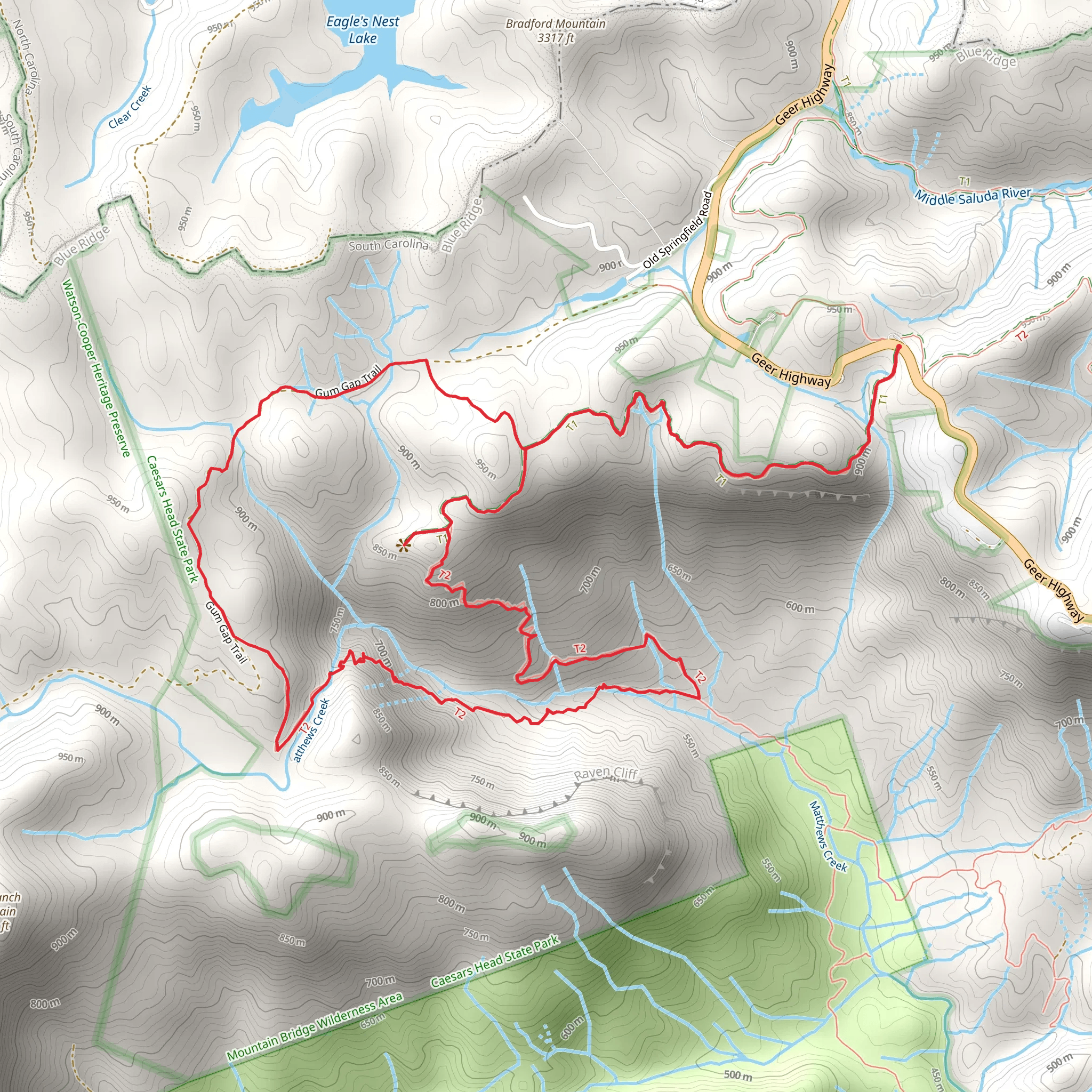 Dismal, Naturalnd Trust and Gum Gap Loop Trail mobile static map