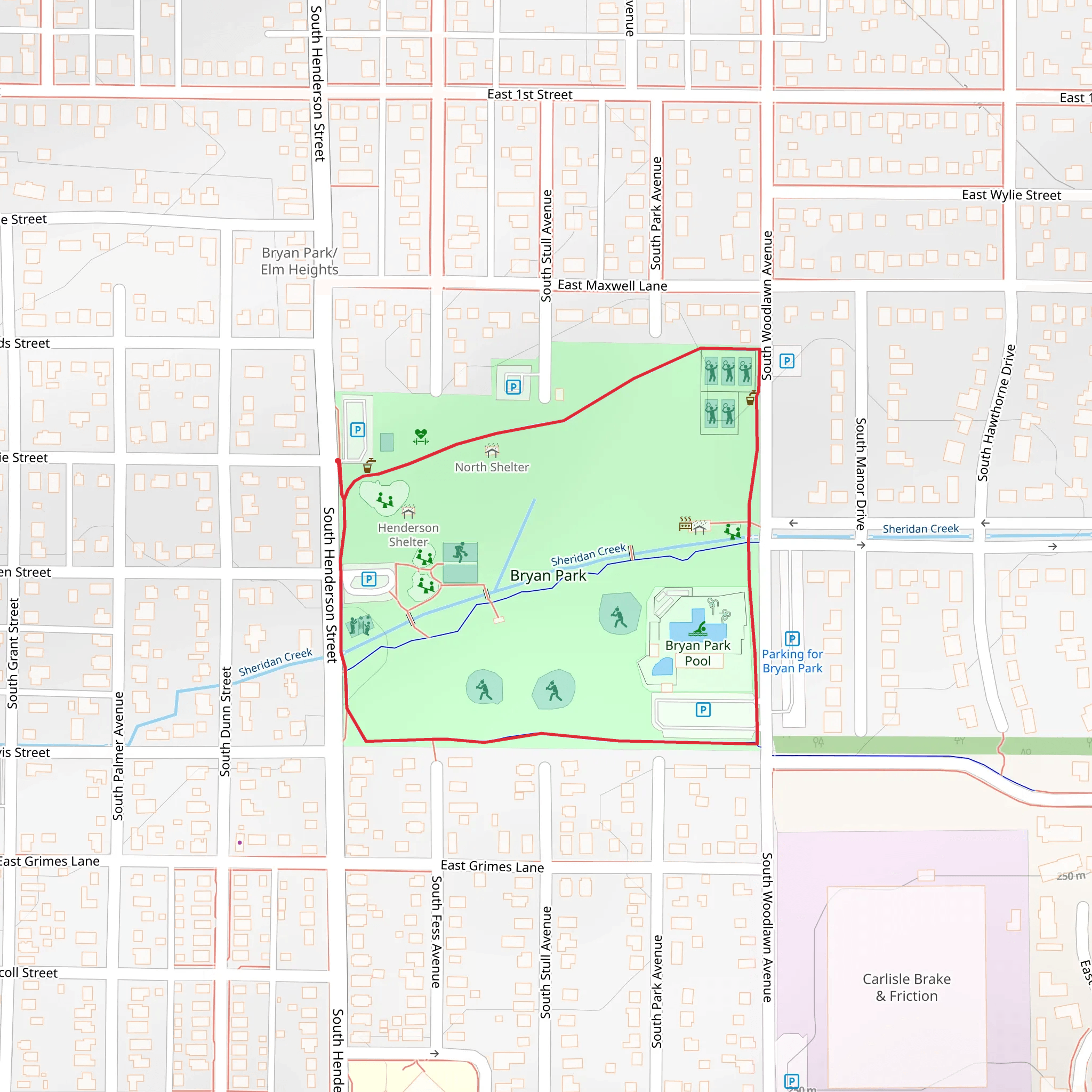 Bryan Park Loop mobile static map