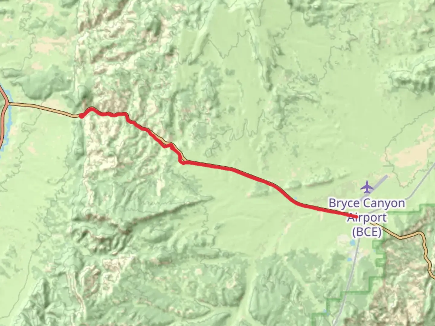 An image depicting the trail Red Canyon Trail Out and Back and its surrounding area.