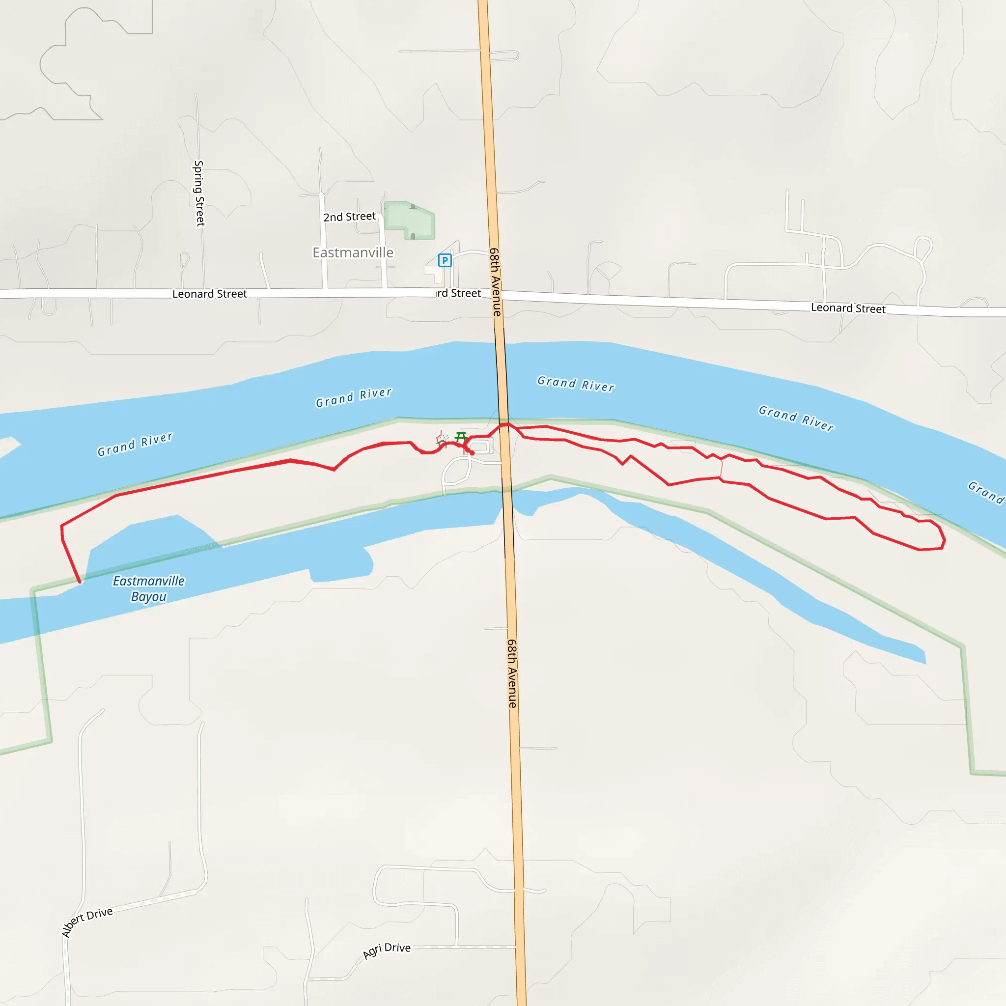 Eastmanville Bayou and Grand River Loop mobile static map