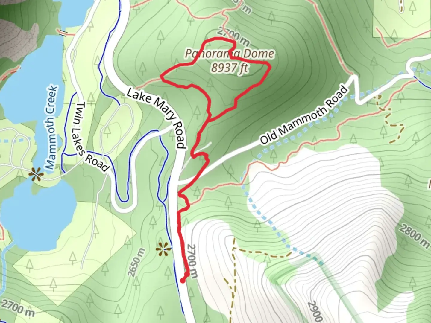 An image depicting the trail Panorama Dome Pack Trail and its surrounding area.
