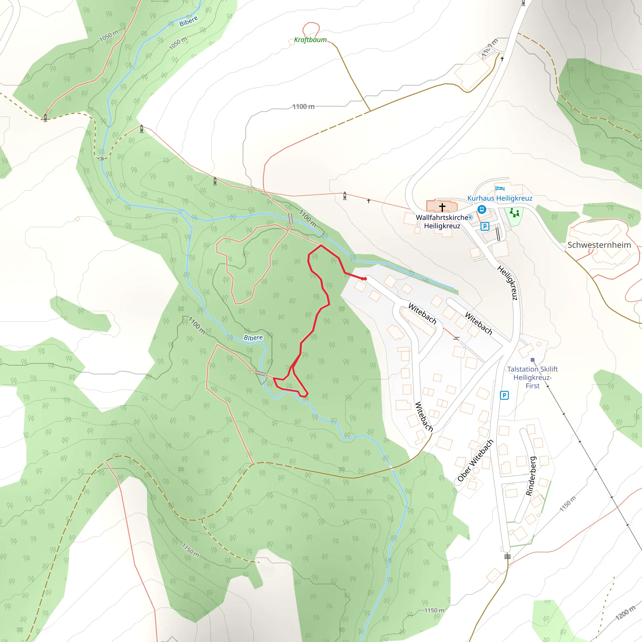 Barfusspfad Heiligkreuz mobile static map