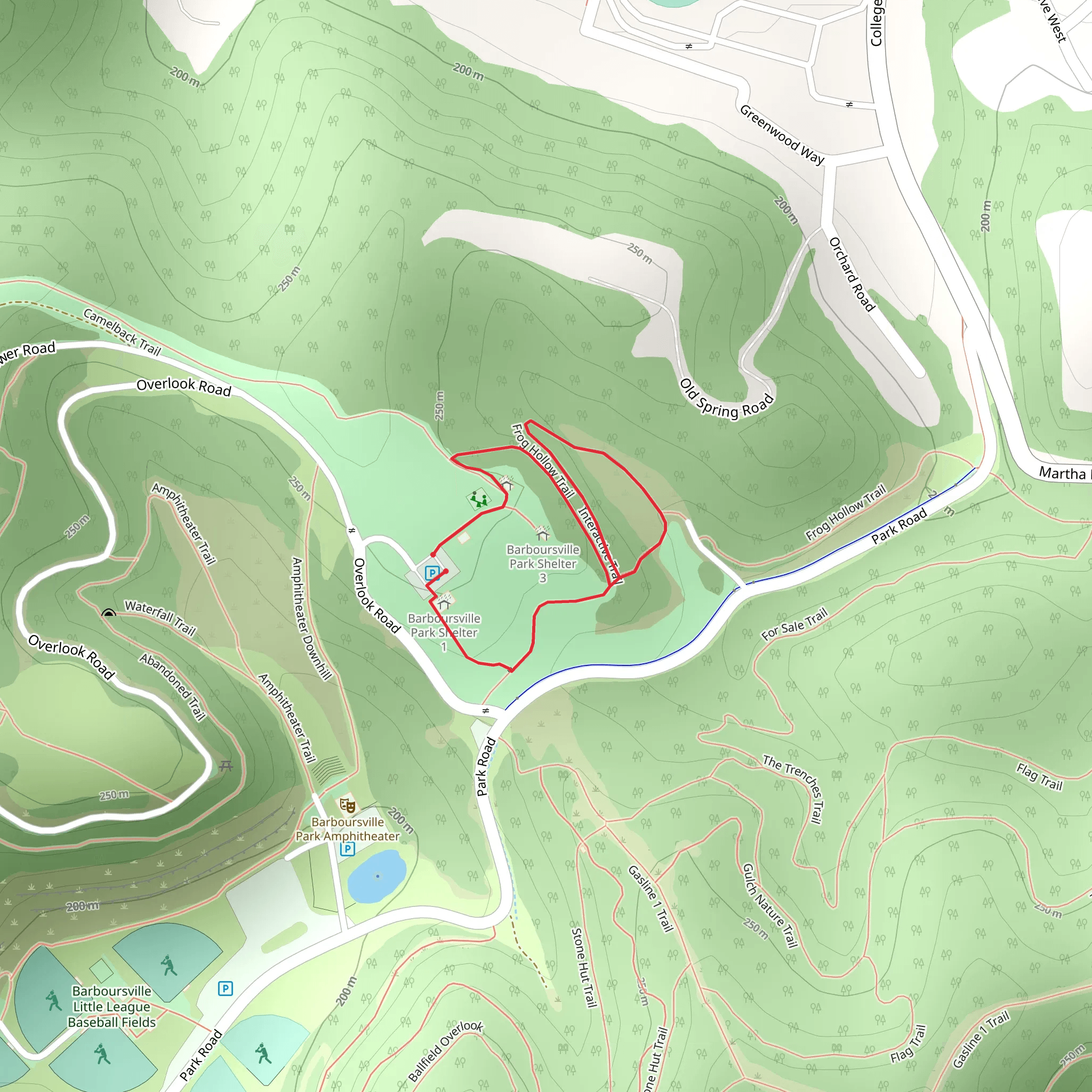 Interactive Trail and 84 Lumber Hiking Loop Trail mobile static map