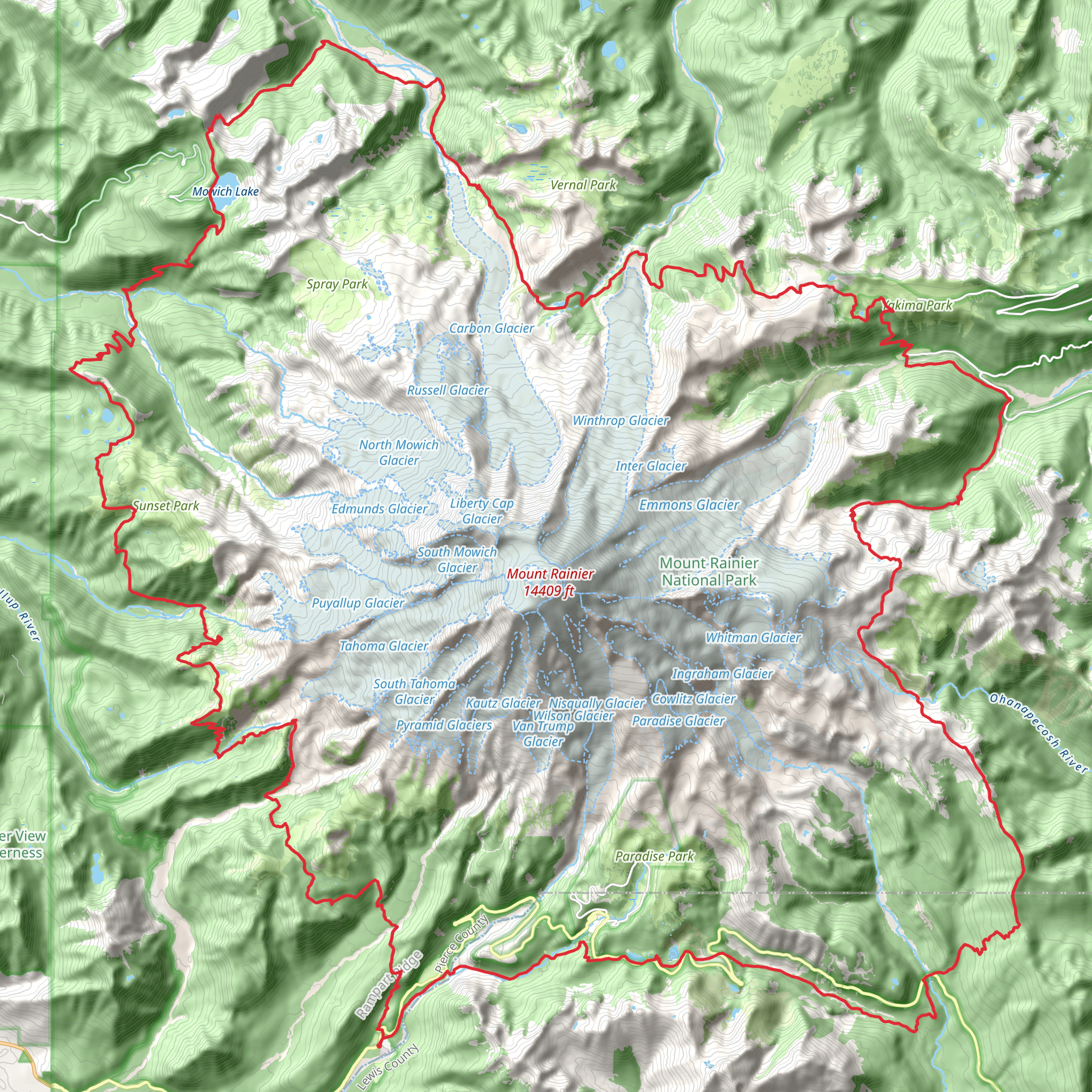 Wonderland Trail mobile static map