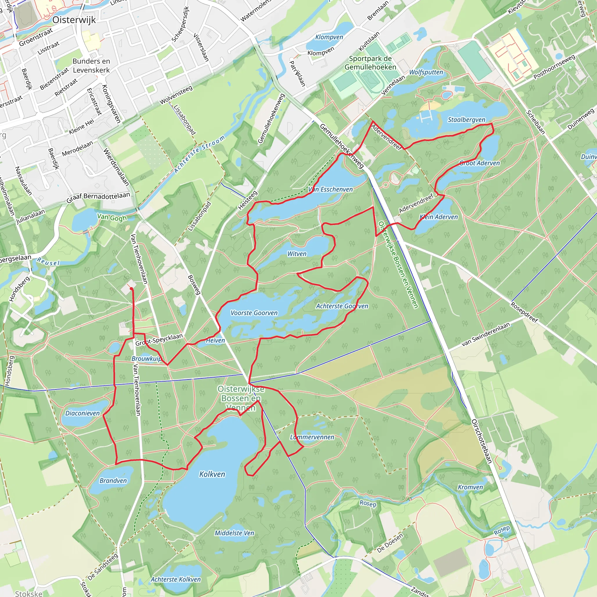 Voorste Goorven, Van Esschenven, Staalbergven and Kolkven Loop mobile static map