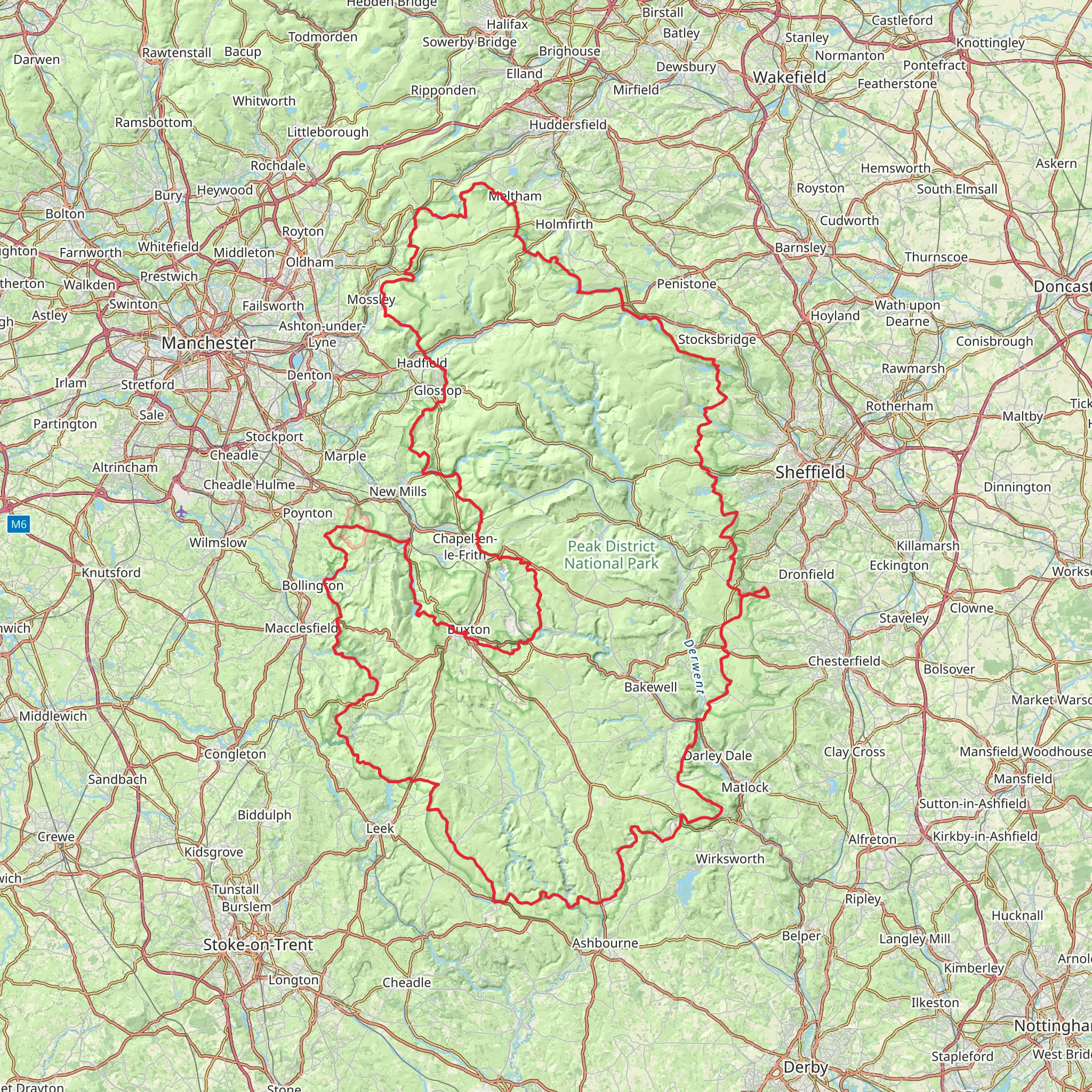 Peak District Boundary Walk mobile static map