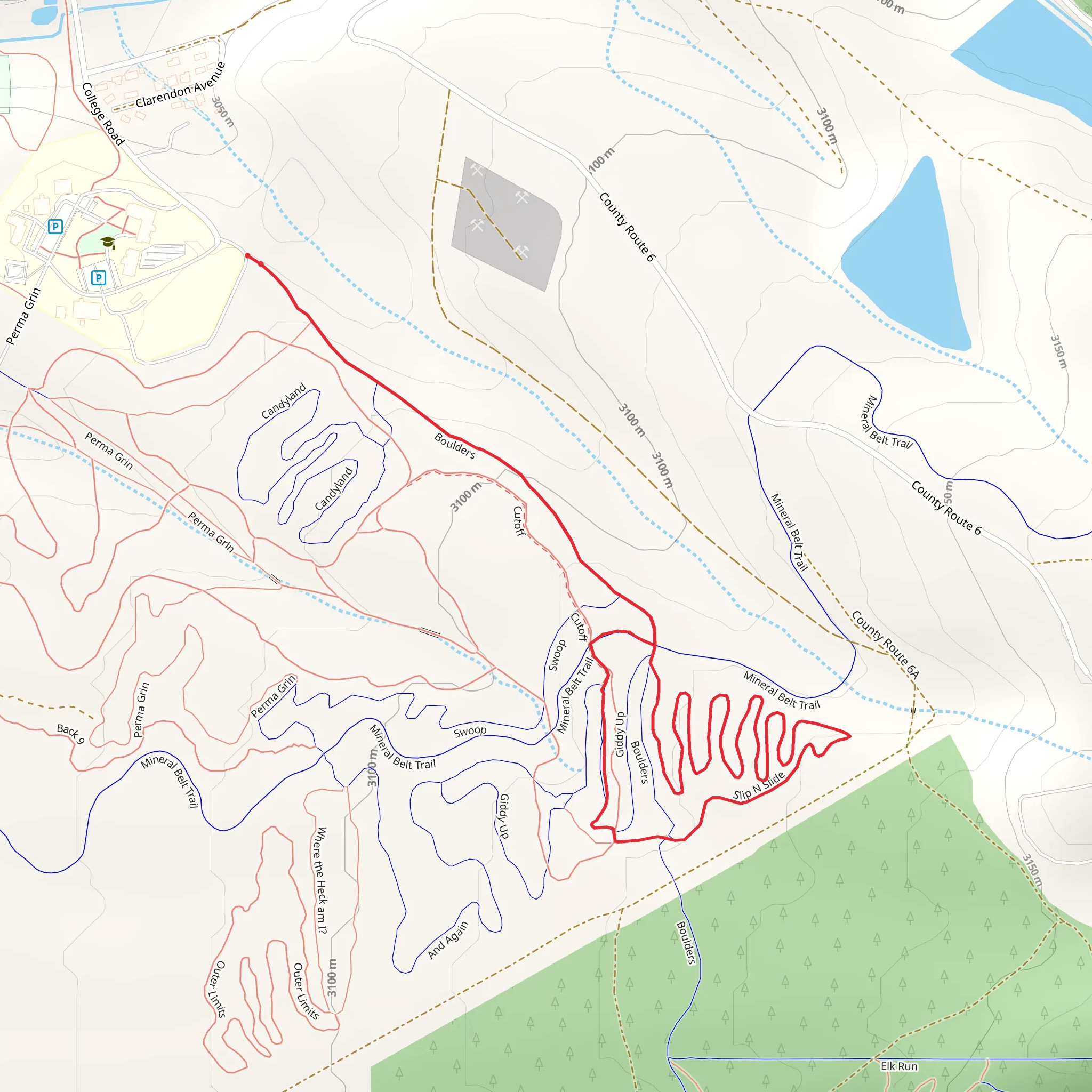 Boulders and Slip N Slide Loop mobile static map