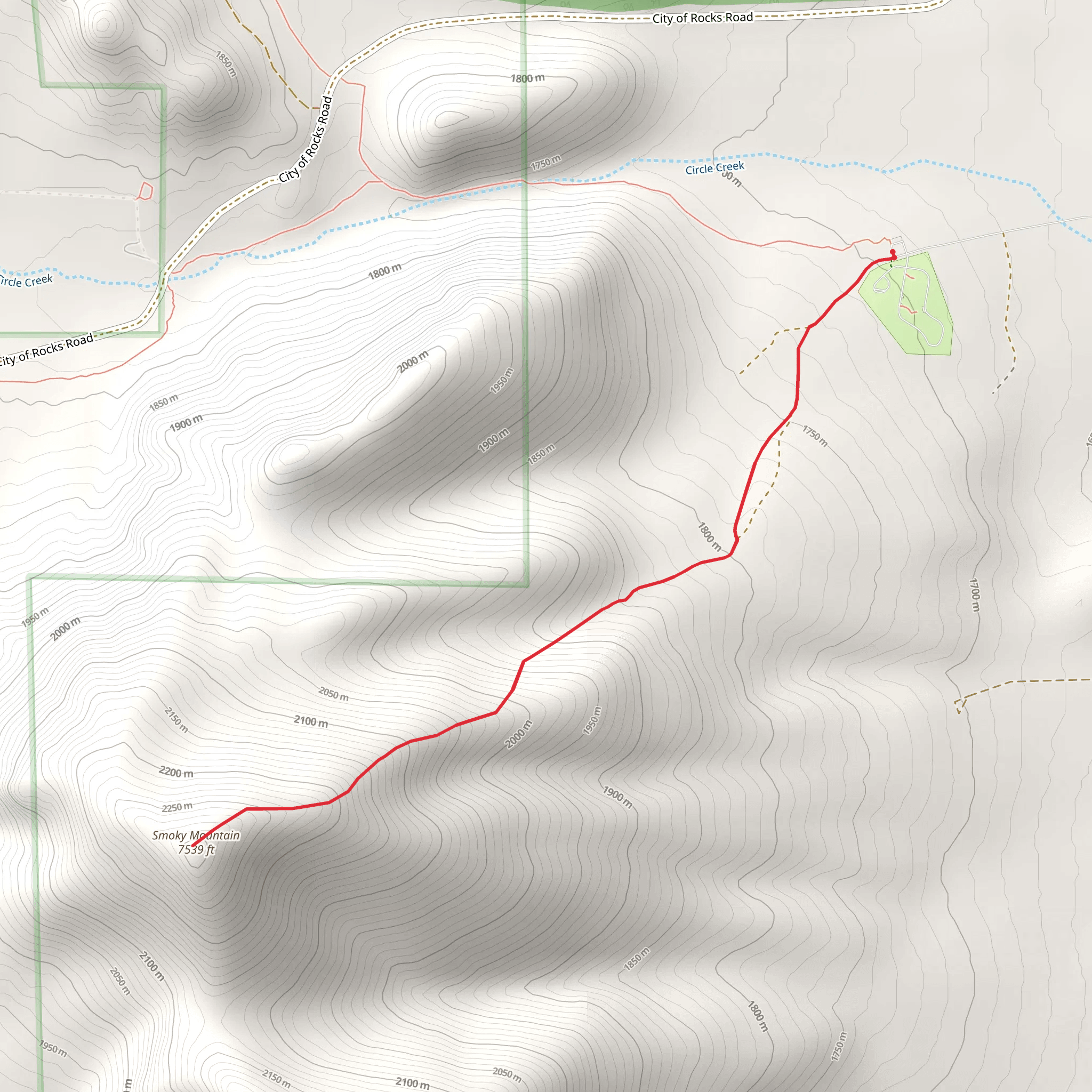 Smoky Mountain from Smoky Mountain Campground mobile static map