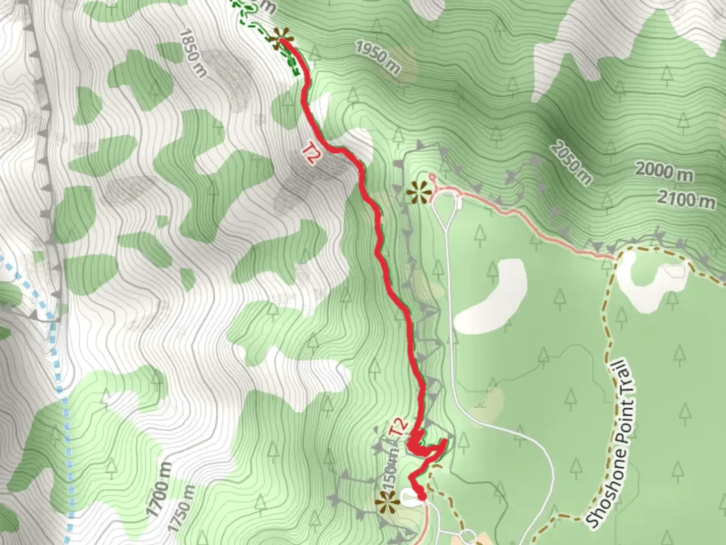An image depicting the trail South Kaibab Trail - Yaki Point Road and its surrounding area.