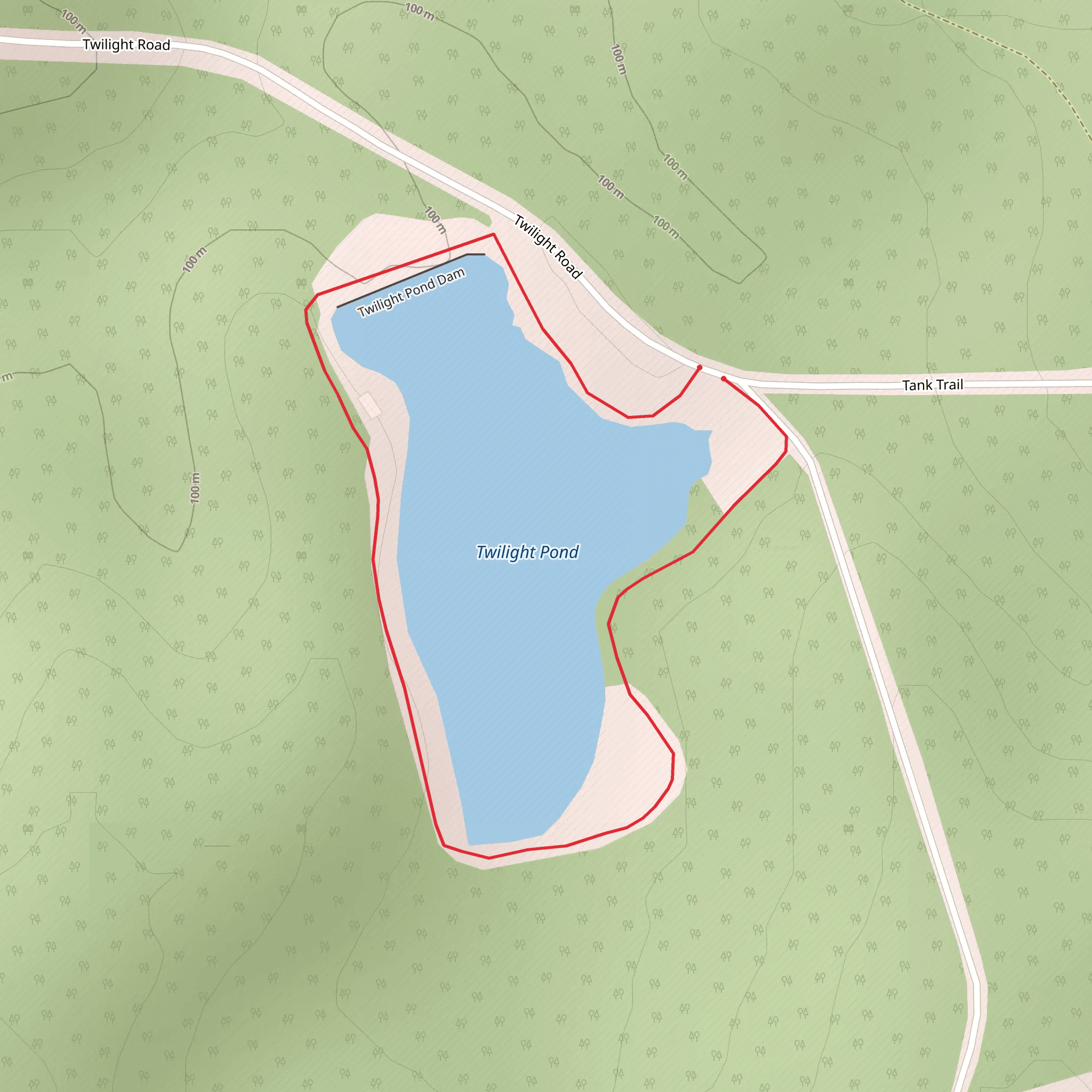 Twilight Pond Loop mobile static map
