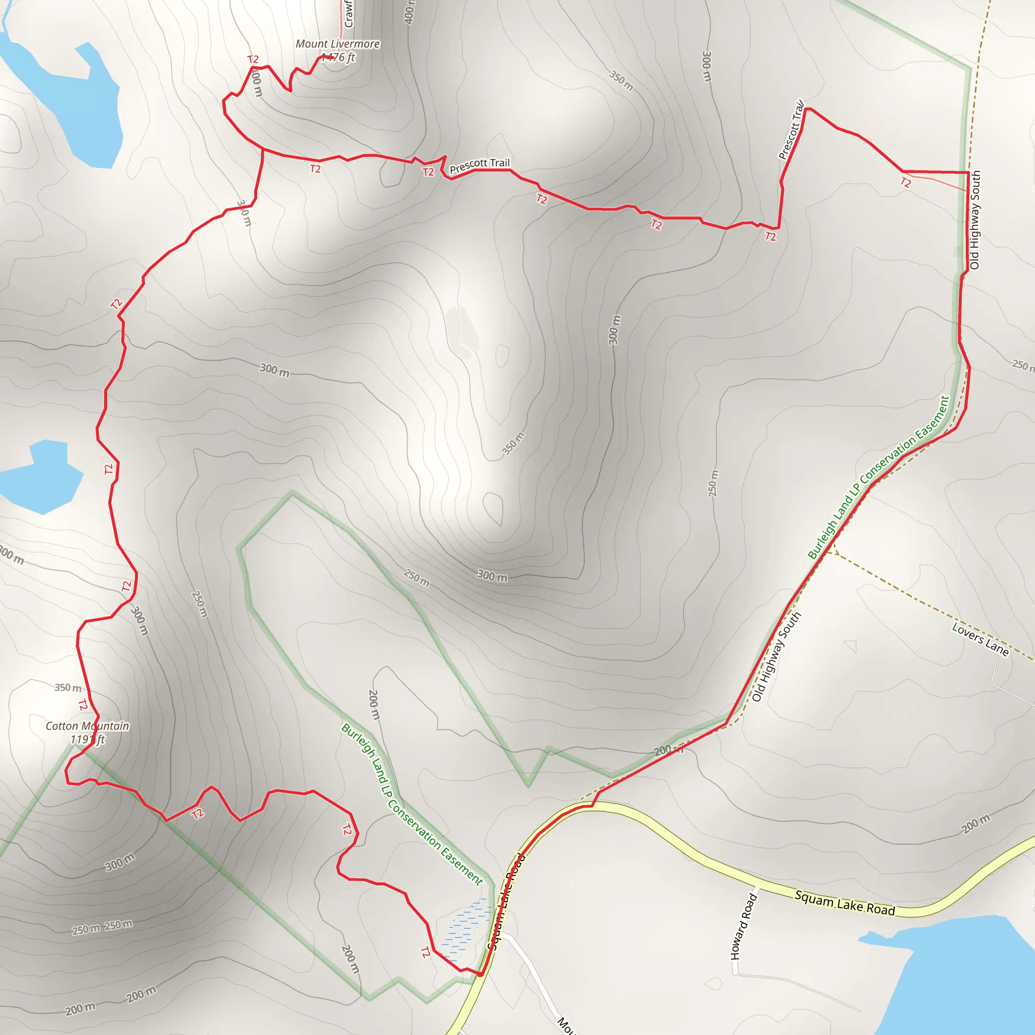 Cotton Mountain Mount Livermore Loop Trail mobile static map