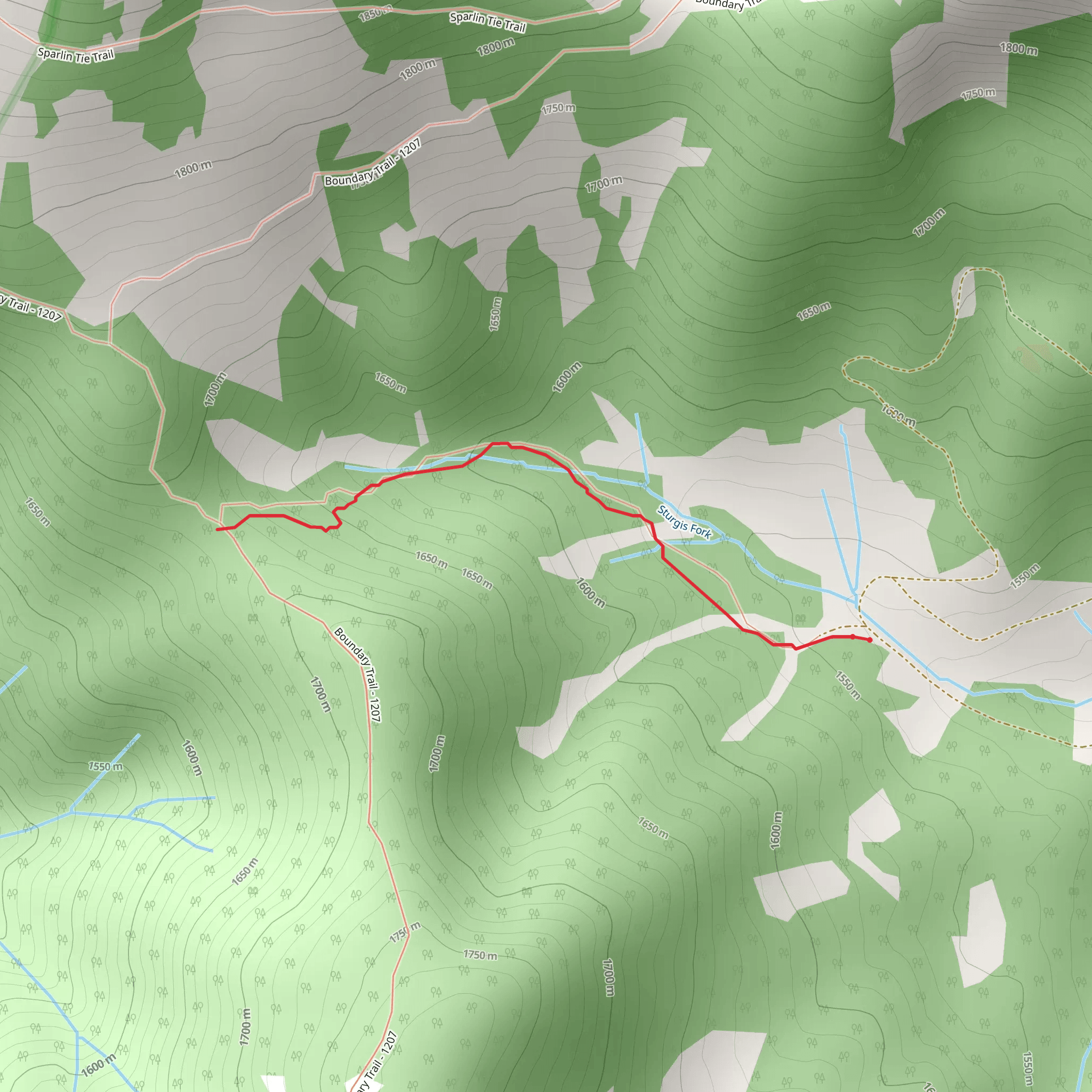 Sturgis Fork Trail mobile static map