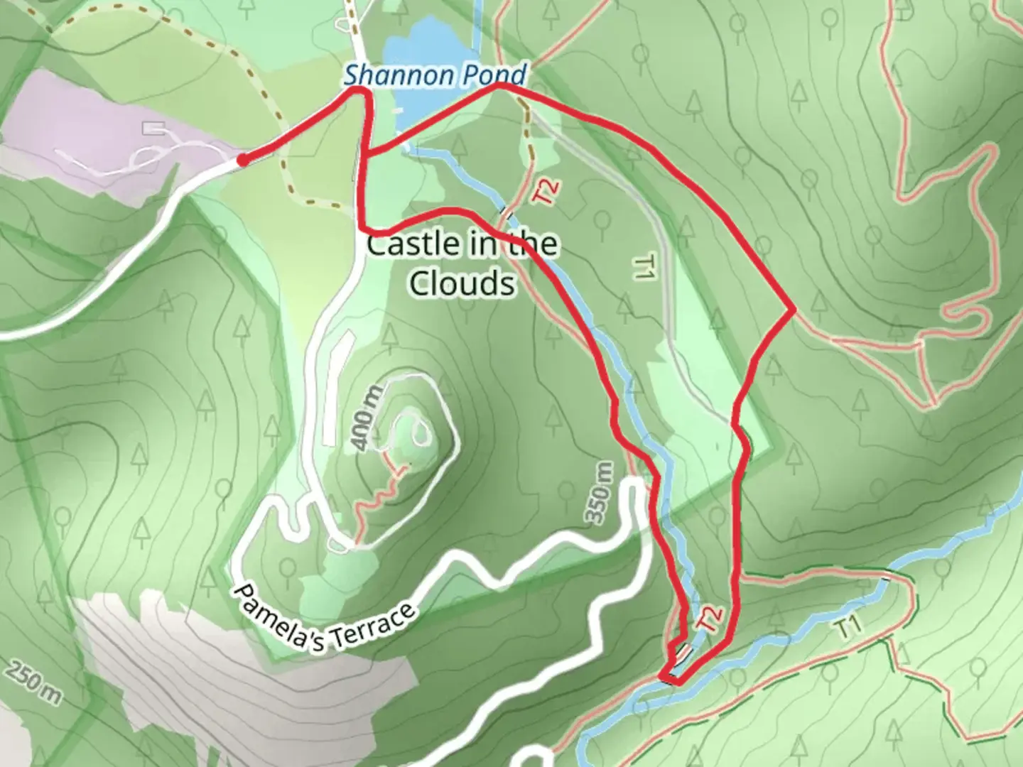 An image depicting the trail Shannon Pond and Shannon Brook Loop and its surrounding area.