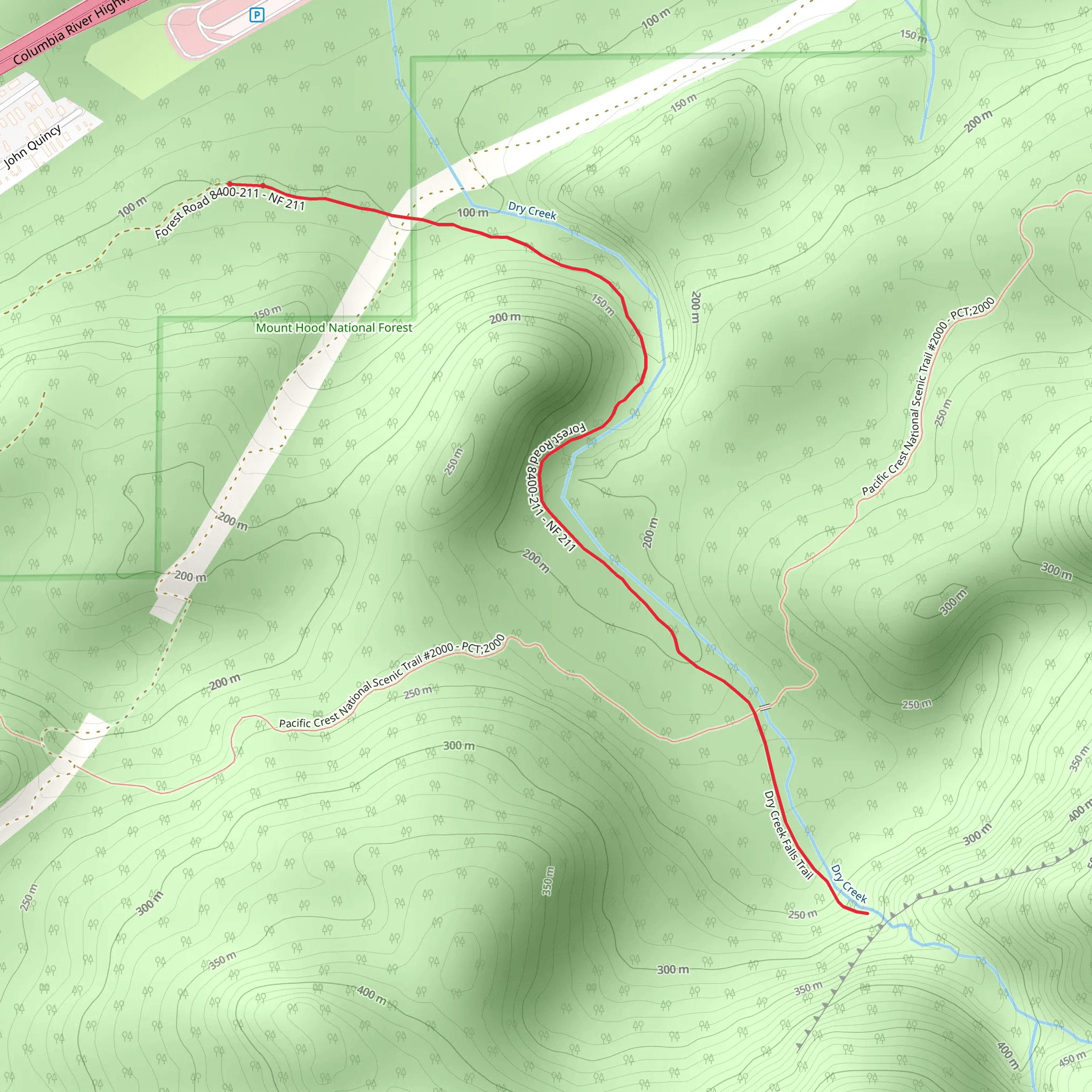 Dry Creek Out and Back mobile static map