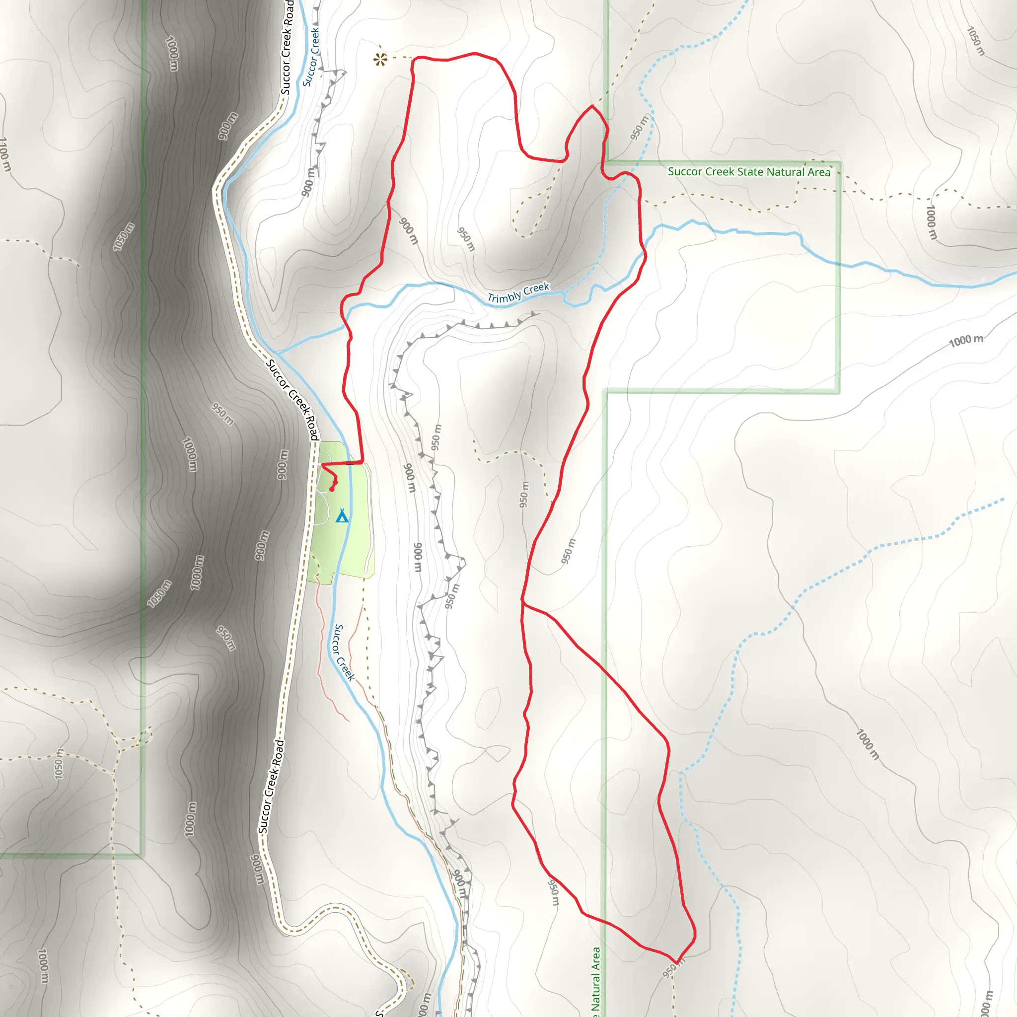 Succor Creek Walk along mobile static map