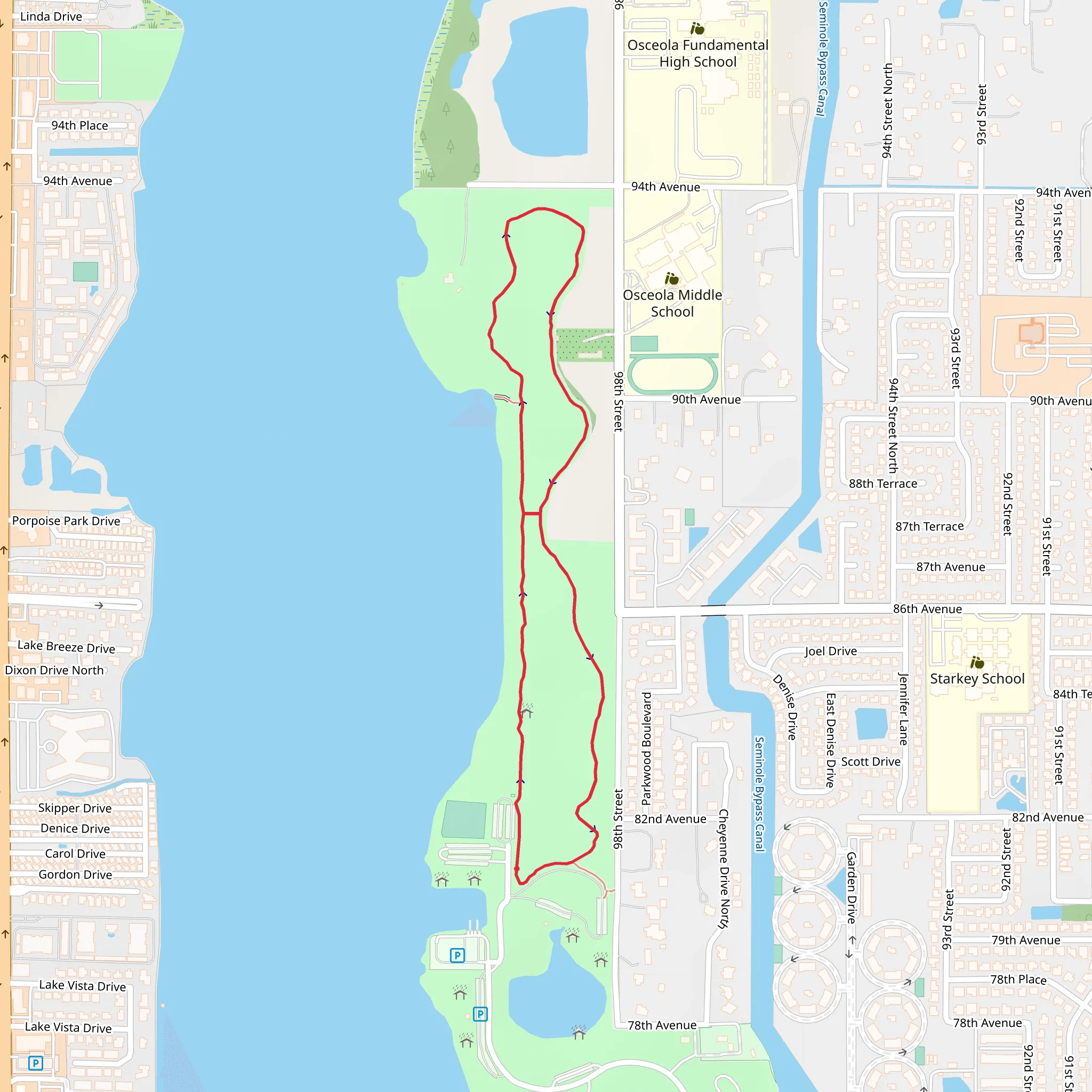 Lake Seminole Park Loop mobile static map