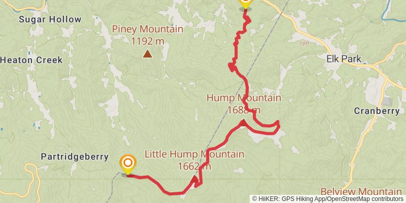 Appalachian Trail stage 43 Map