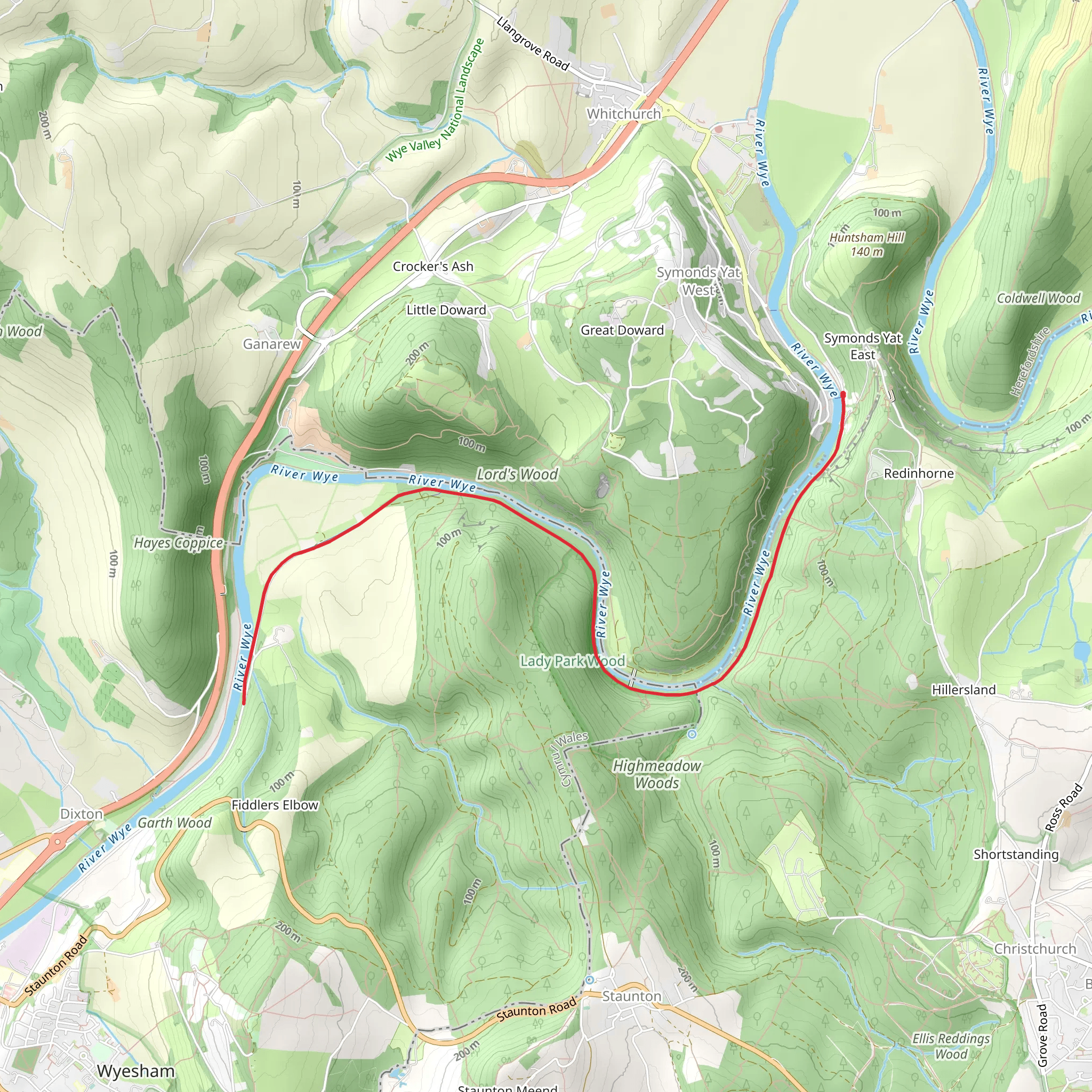 River Wye and The Slaughter mobile static map