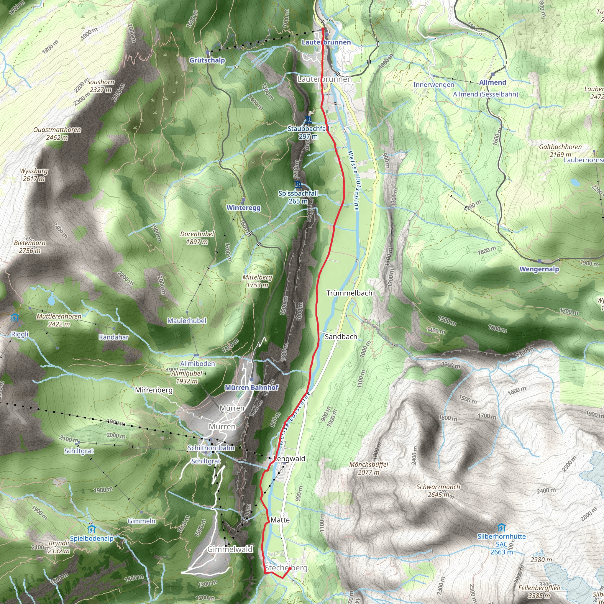 Lauterbrunnen - Stechelberg mobile static map