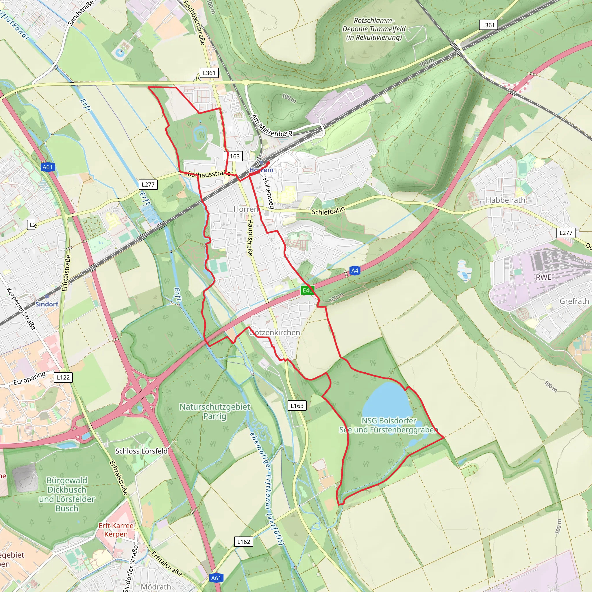 Boisdorfer See via Kerpen Rundweg mobile static map
