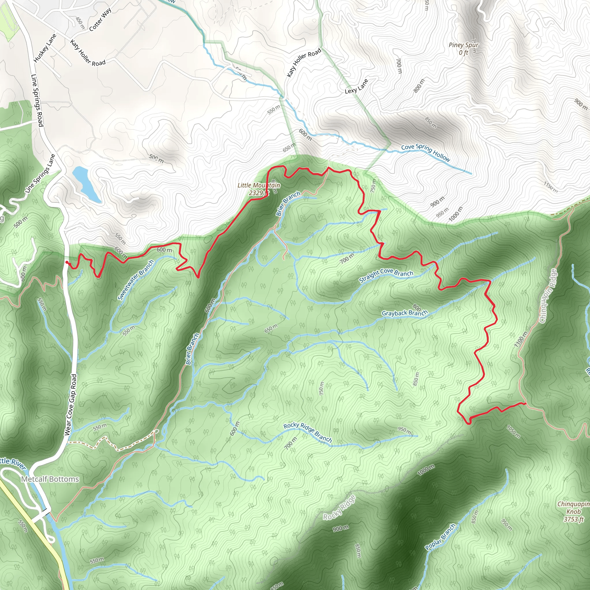 Little Greenbrier Trail mobile static map