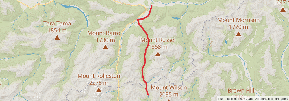 Te Araroa South Island stage 28 Map