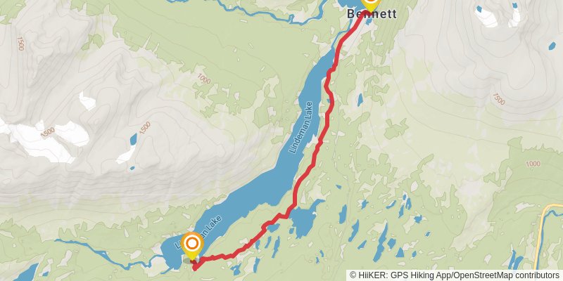 Chilkoot Trail stage 3 Map