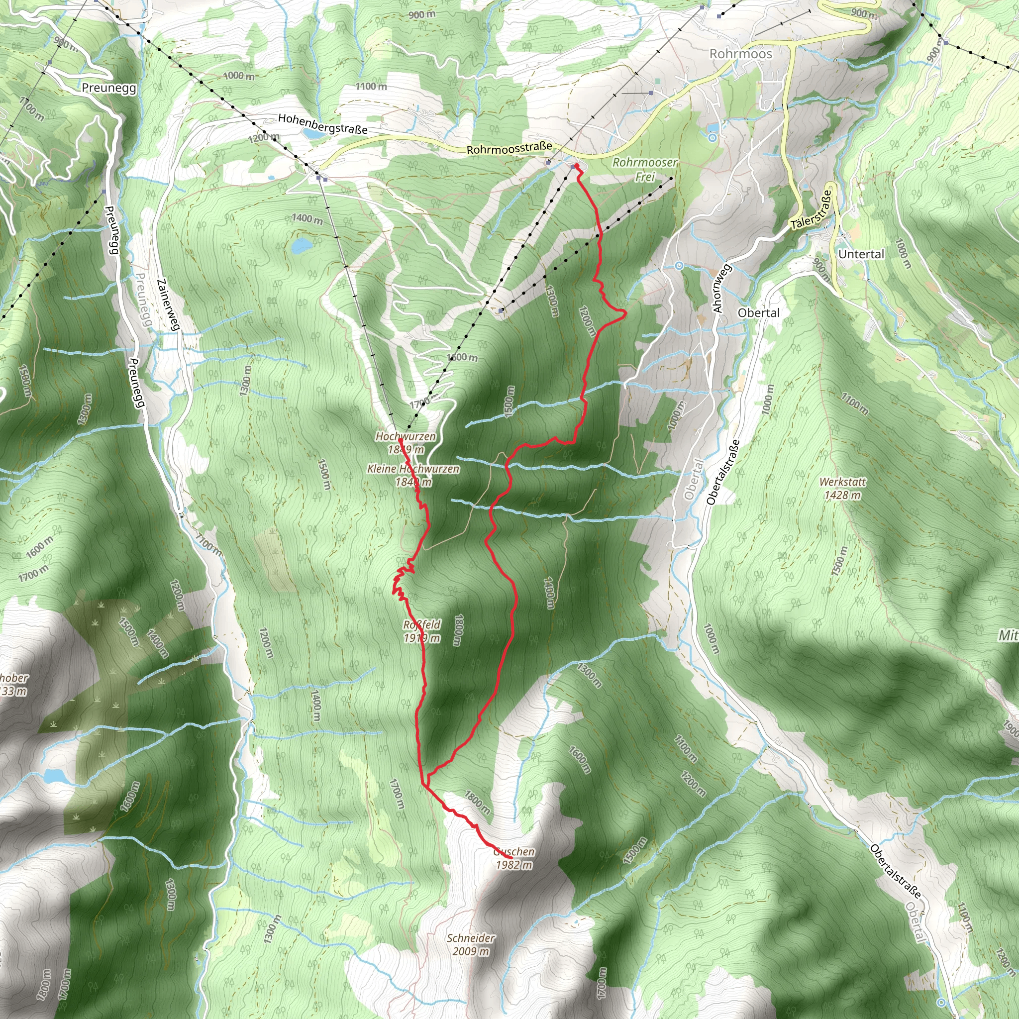Hochwurzen - Rossfeld - Guschen mobile static map
