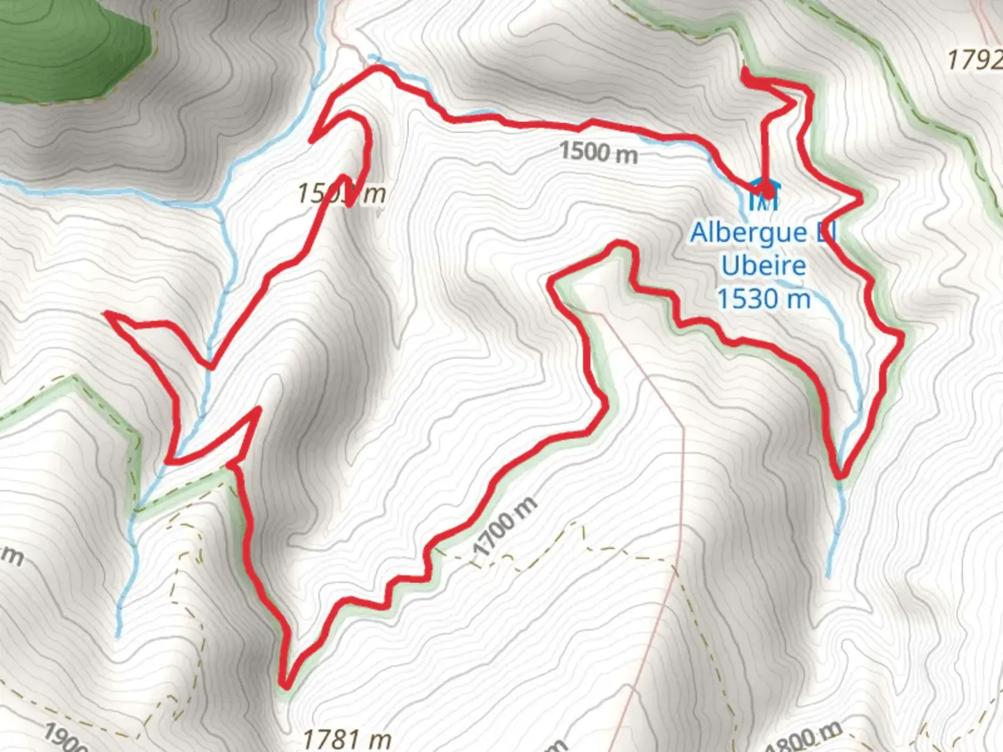 An image depicting the trail El Ubeire - Loma del Rosal - Meseta Campana and its surrounding area.