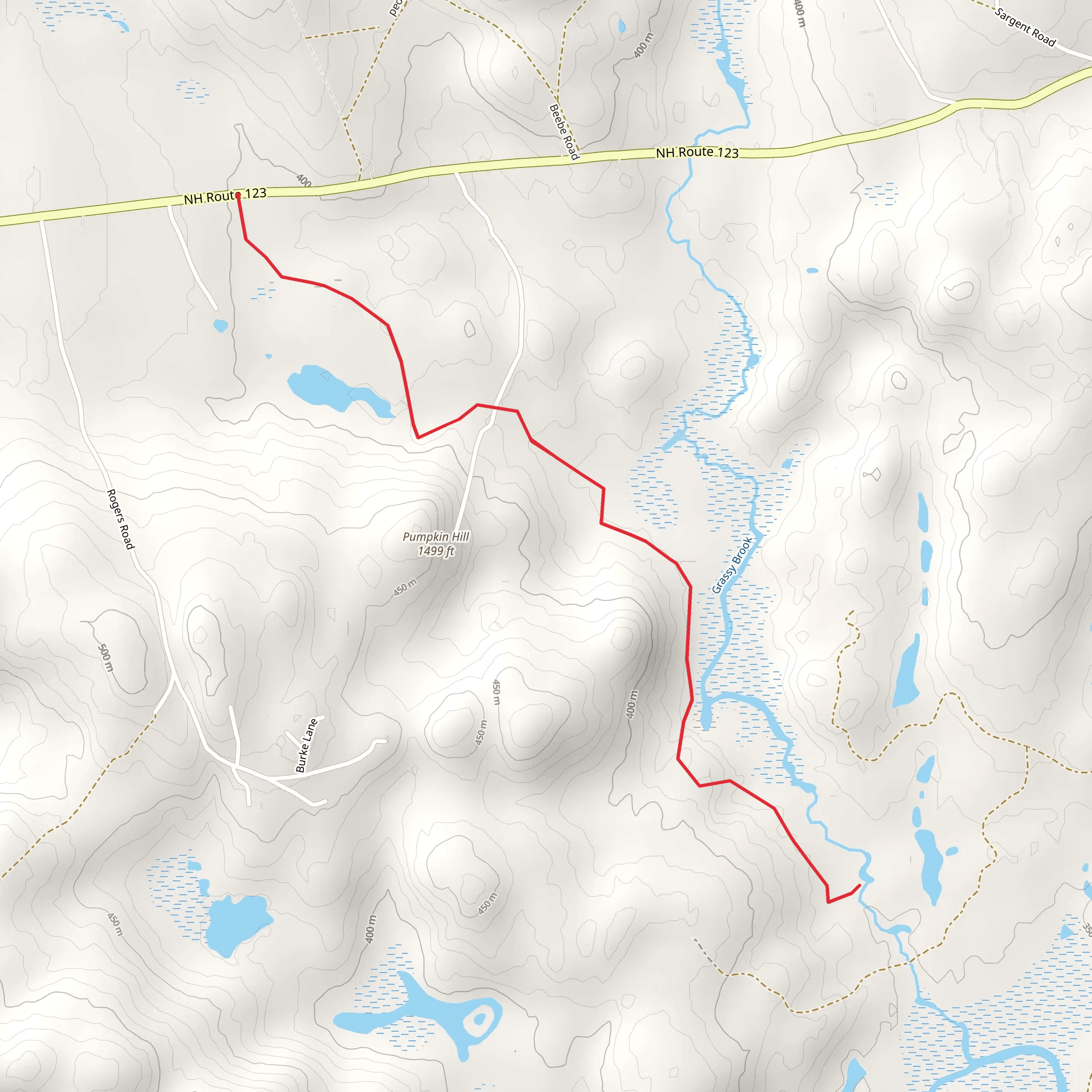 Duck Hole Pond Trail via Forest Road mobile static map