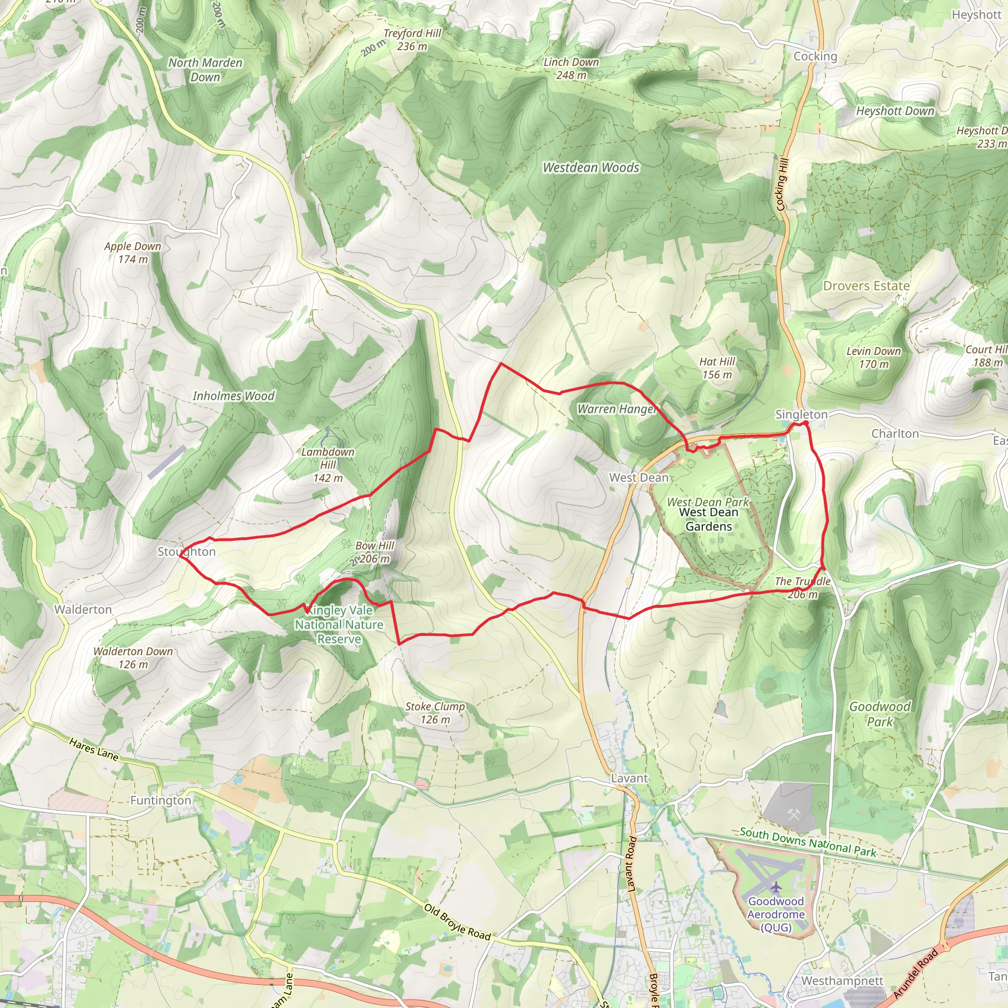 Bow Hill via Monarch's Way and New Lipchis Way mobile static map