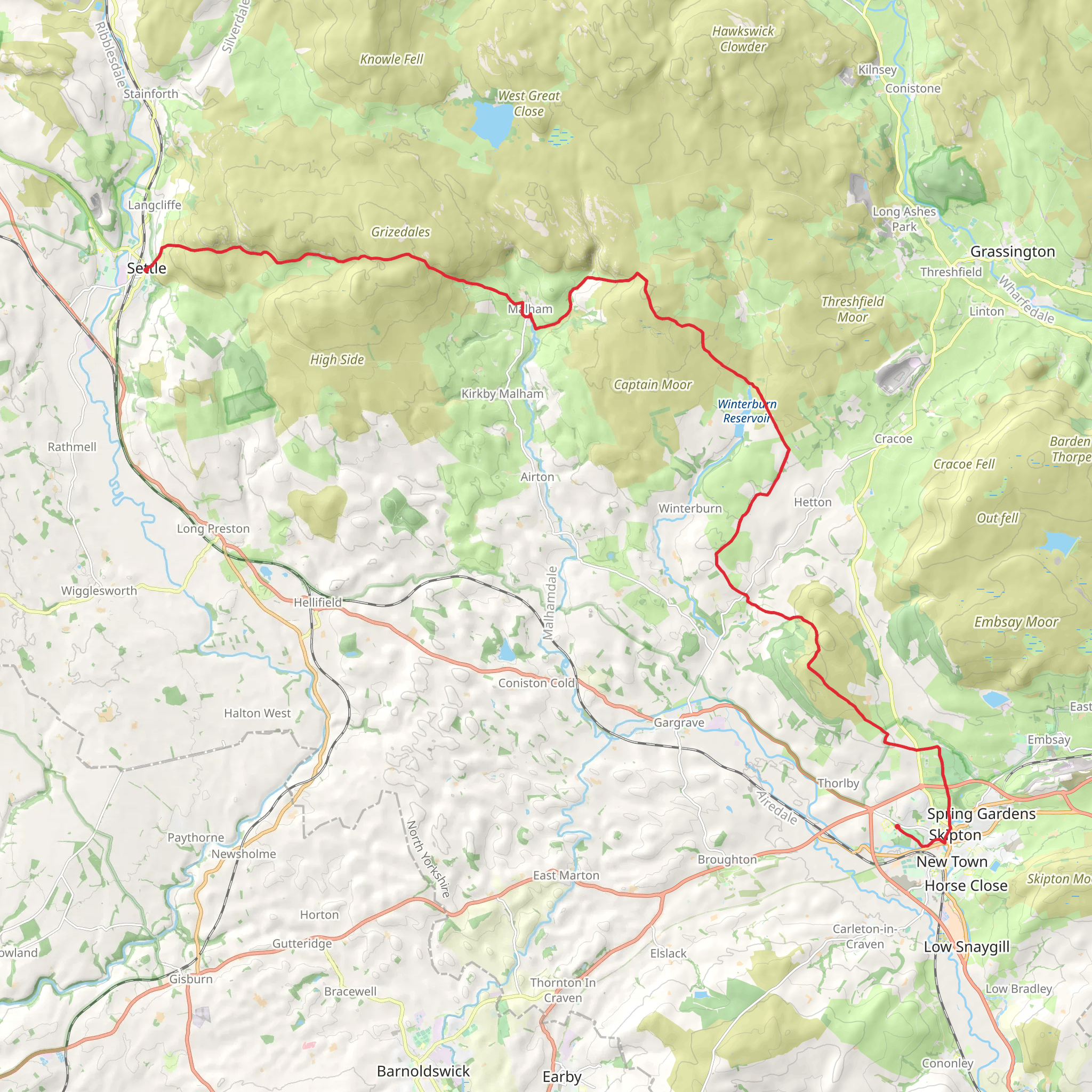 Skipton to Settle Walk mobile static map
