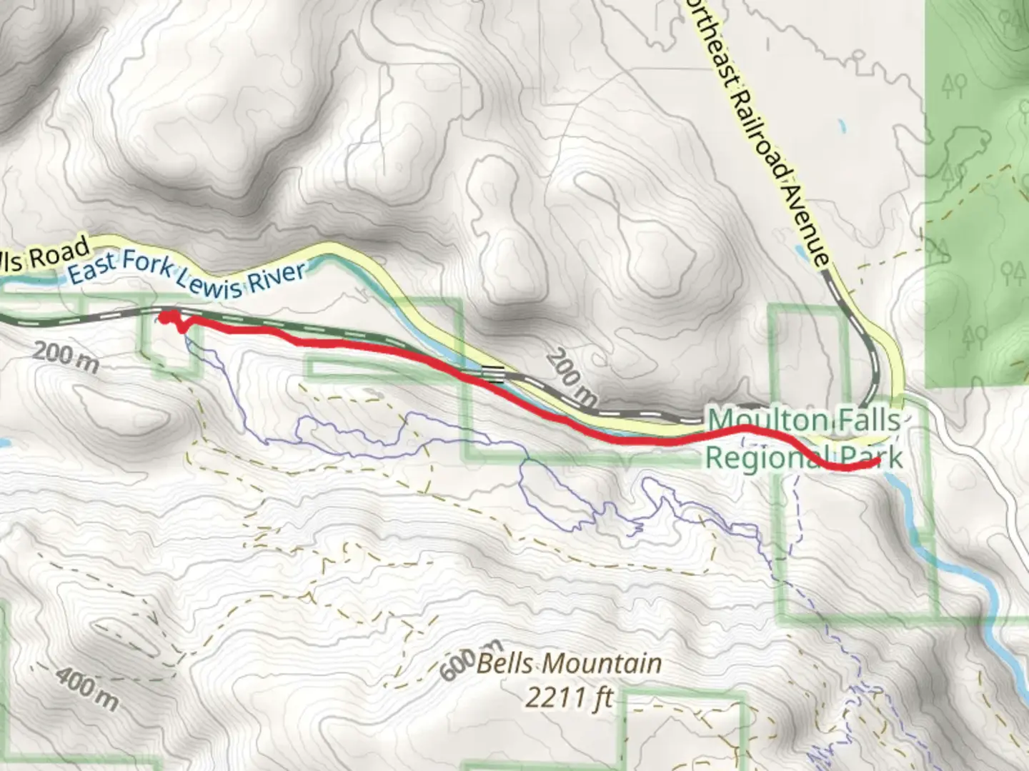 An image depicting the trail Chinook Trail and East Fork of the Lewis River Trail and its surrounding area.